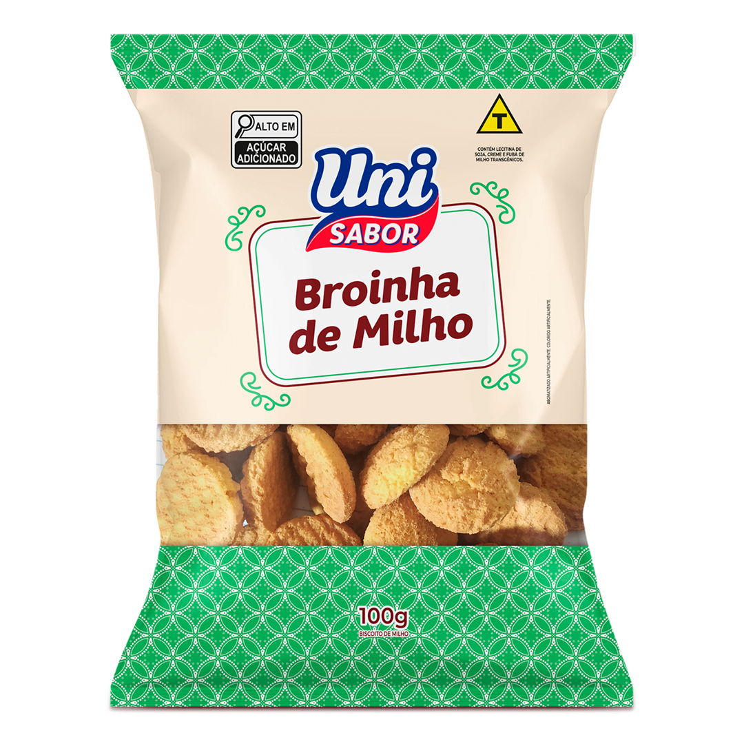 Biscoito Broinha de Milho Uni Sabor Pacote 100g