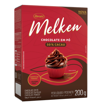 Chocolate em Pó 50% Cacau Melken Harald Caixa 200g