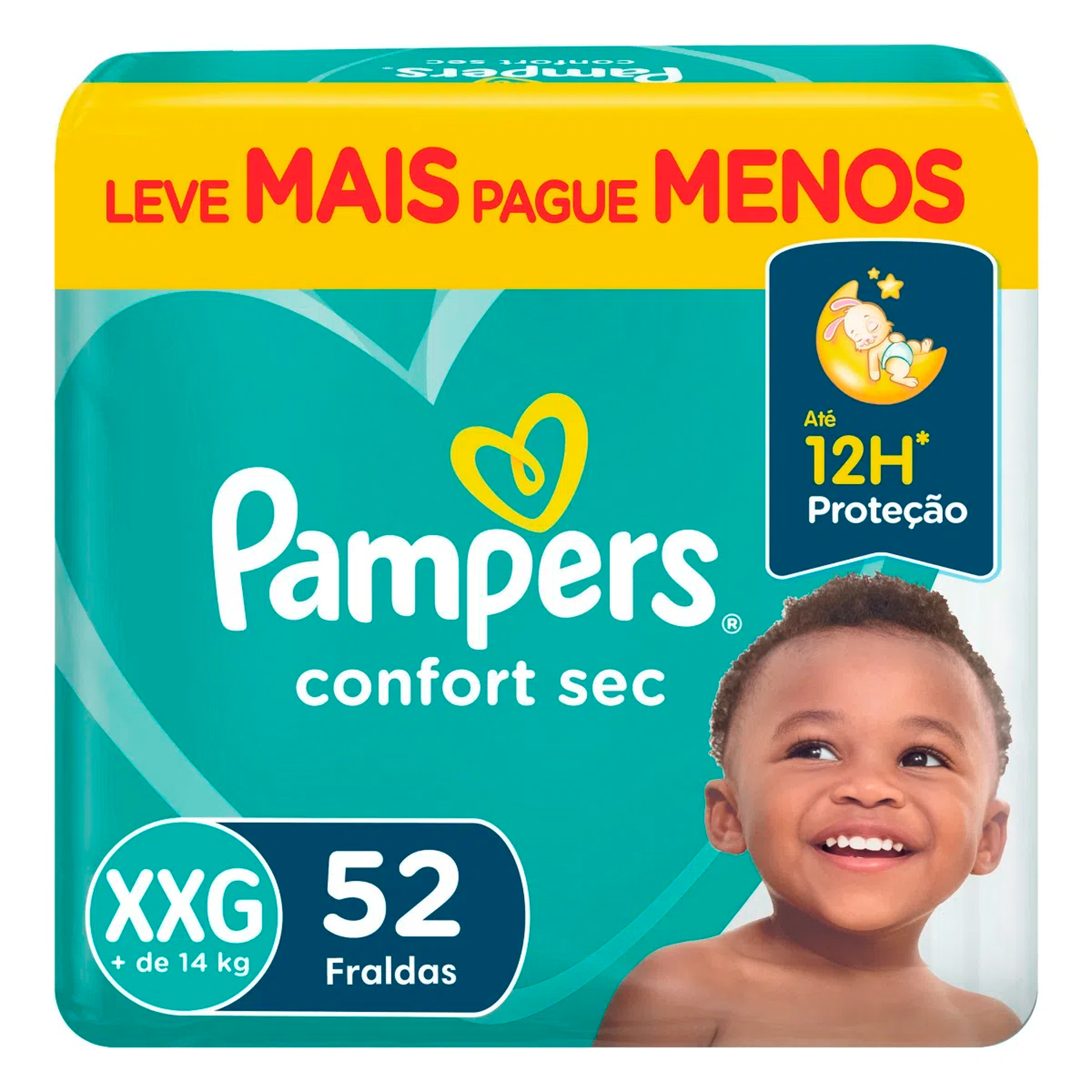 Fralda Descartável Infantil Pampers Confort Sec XXG Pacote C/52 Unidades