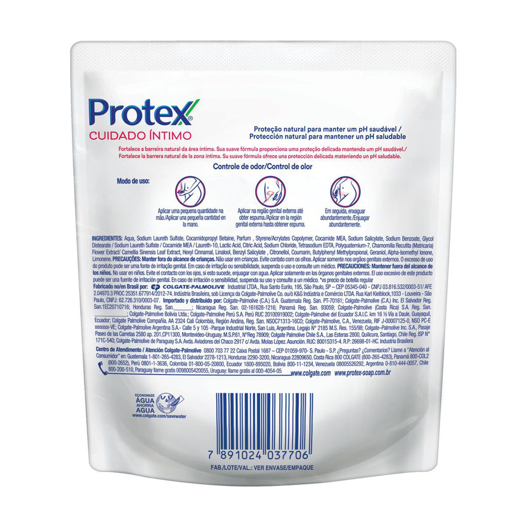 Sabonete Líquido Íntimo Delicate Care Protex Cuidado Íntimo Sachê 140ml Refil