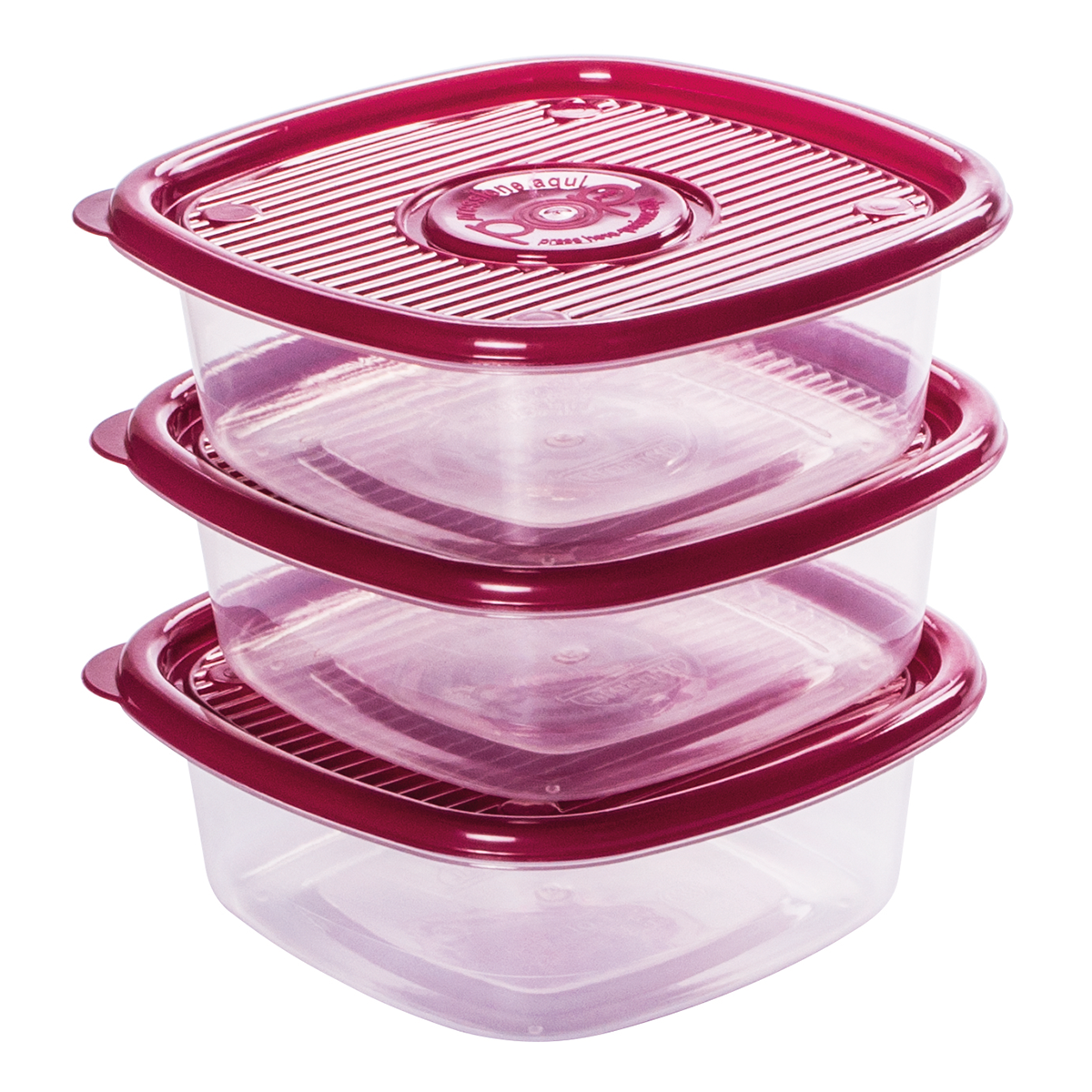 Pote Quadrado Pop Plas&uacute;til C/3 Unidades