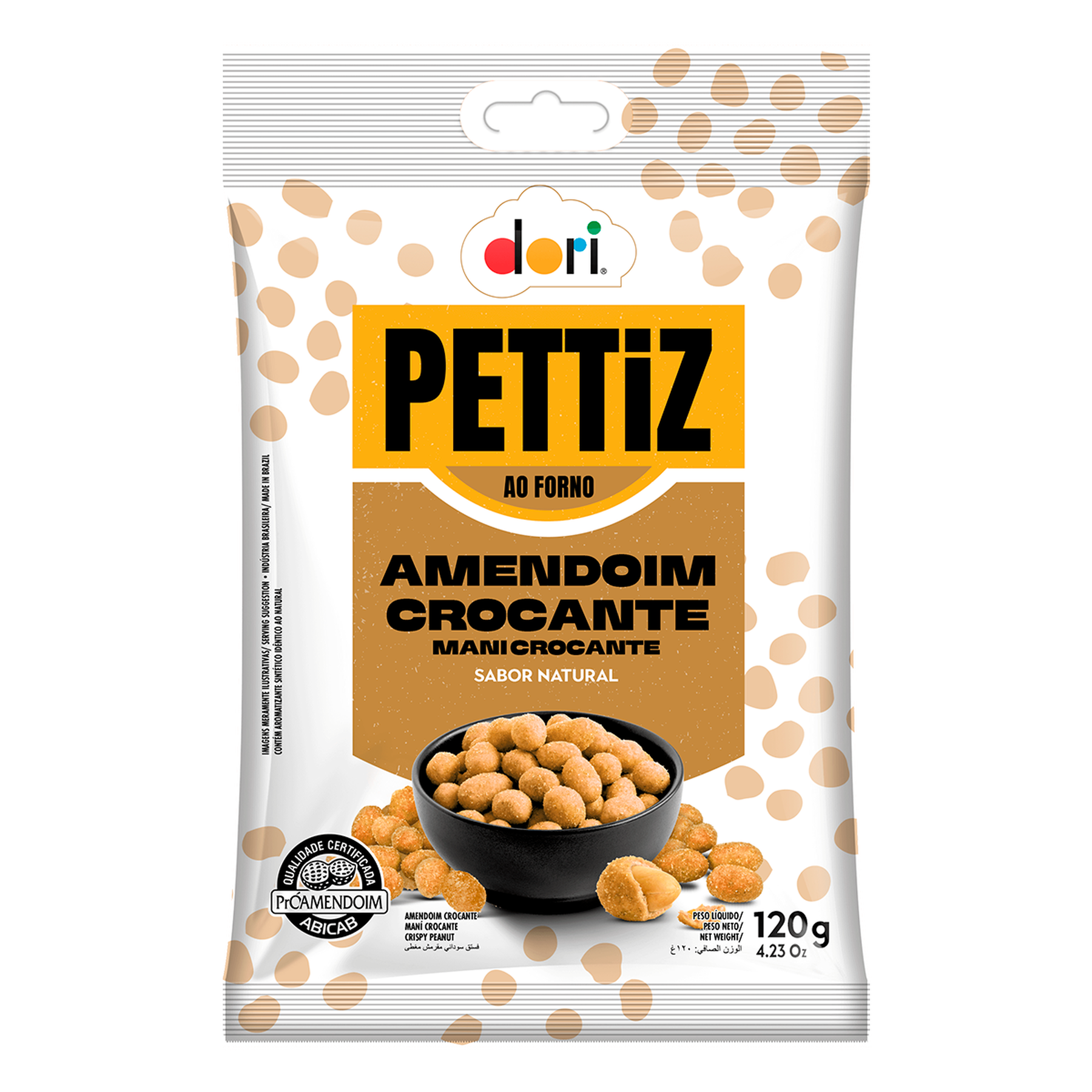 Amendoim Crocante Natural Pettiz Dori Pacote 120g 