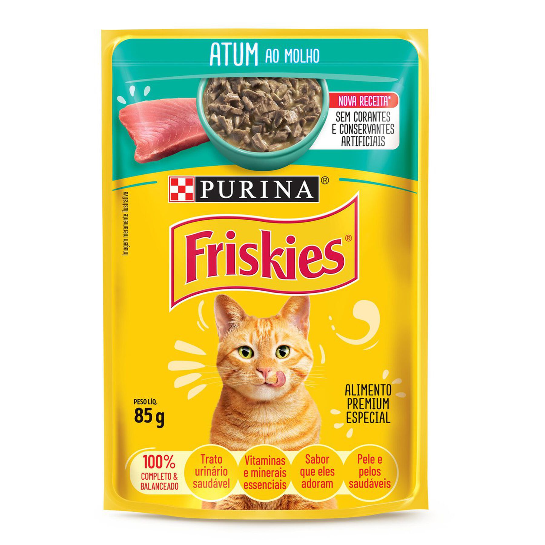 Alimento para Gatos Atum ao Molho Purina Friskies Sachê 85g