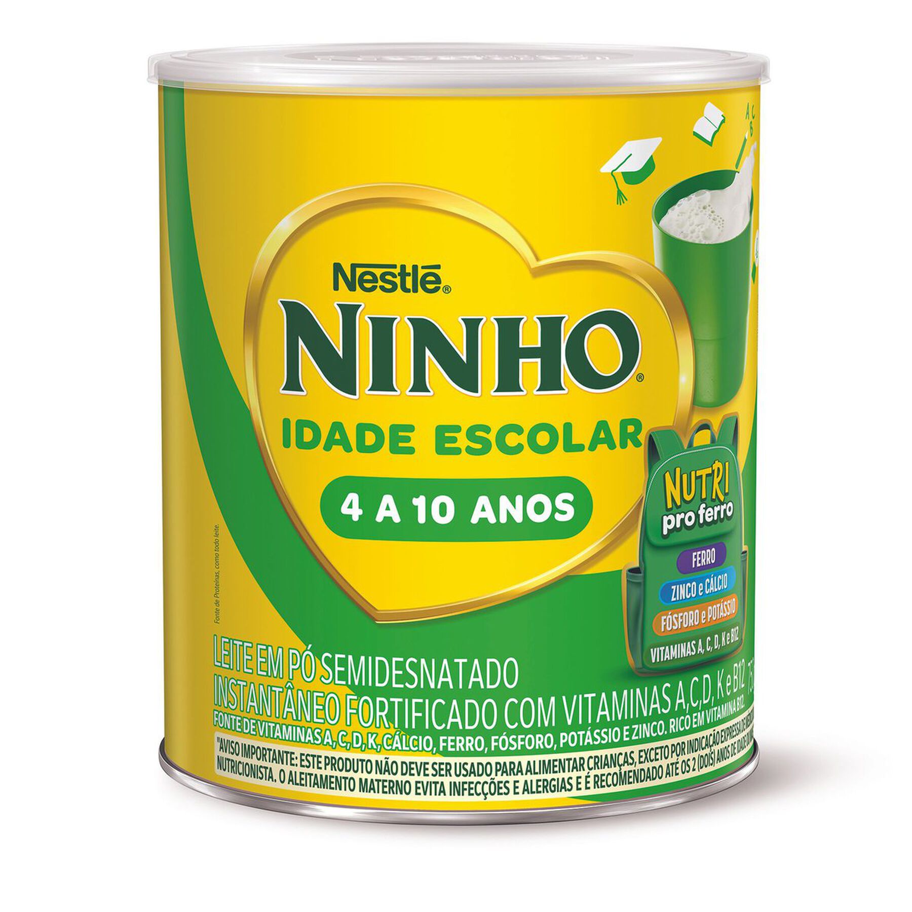 Leite em P&oacute; Semidesnatado Idade Escolar Ninho Nestl&eacute; Lata 750g
