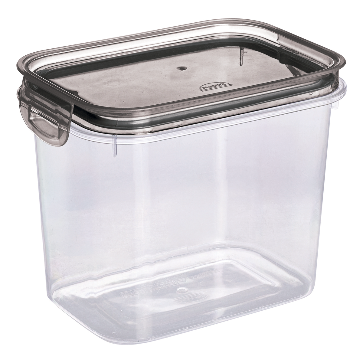 Pote de Pl&aacute;stico Retangular Trava Mais Cristal Plas&uacute;til 1,8l