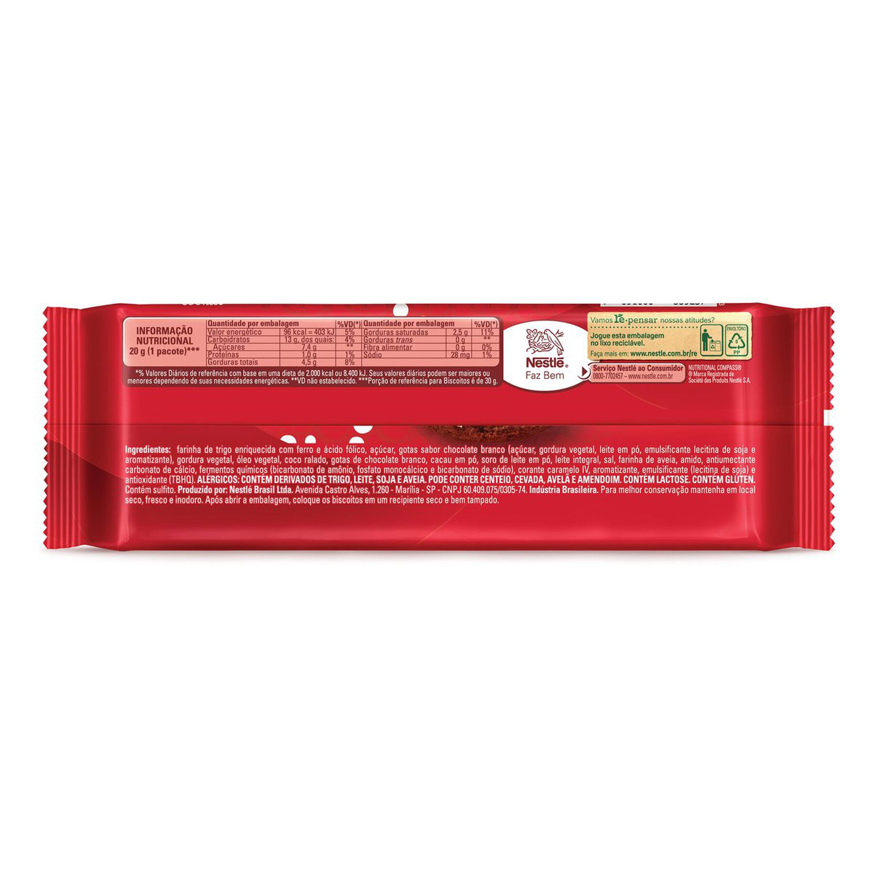 Biscoito Cookie Prestígio Nestlé Pacote 60g