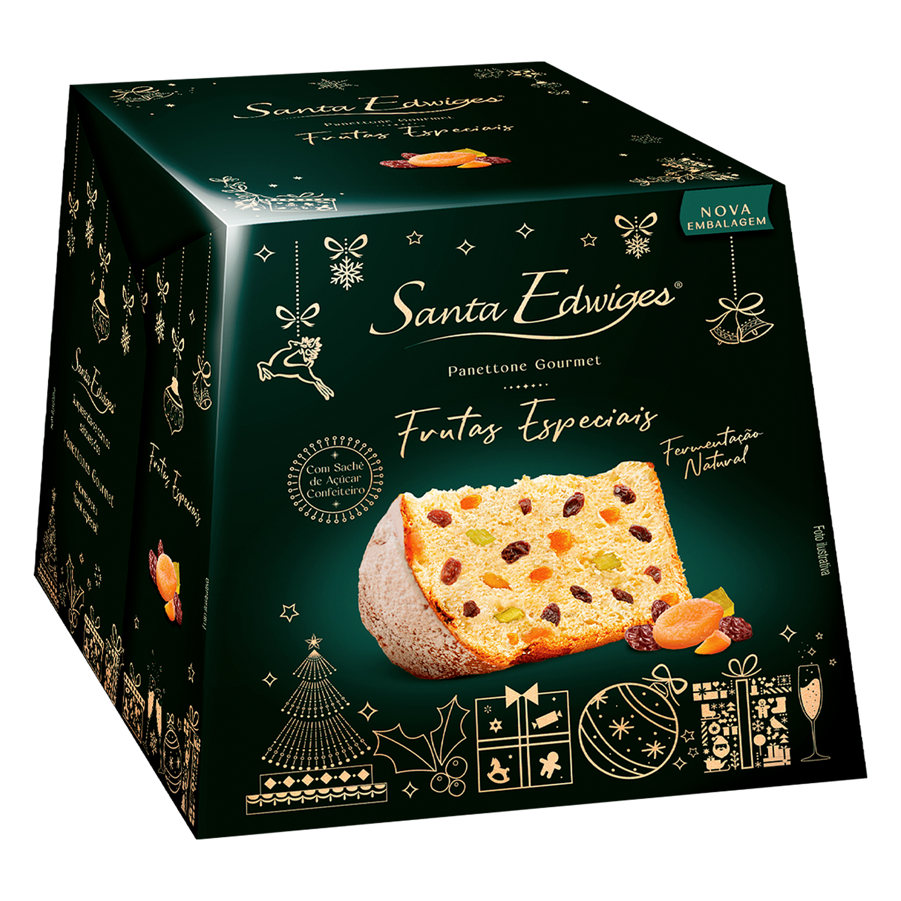 Panettone Frutas Gourmet Santa Edwiges Caixa 400g&nbsp;