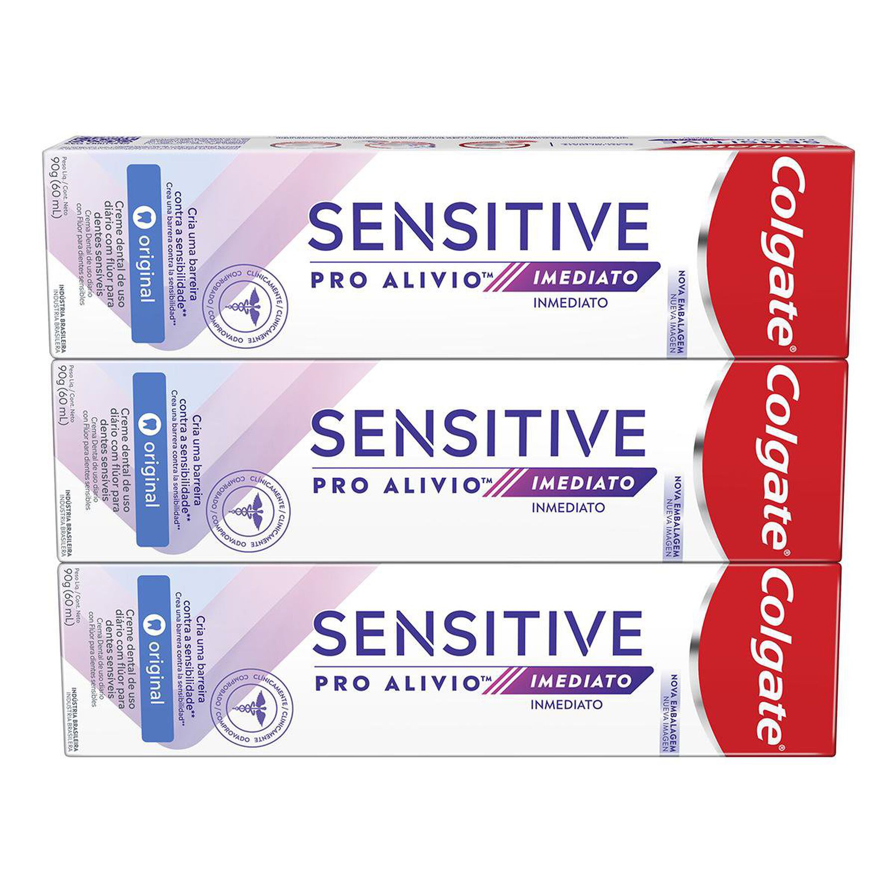 Creme Dental para Sensibilidade Colgate Sensitive Pro Alívio Imediato Original 90g 3 unidades