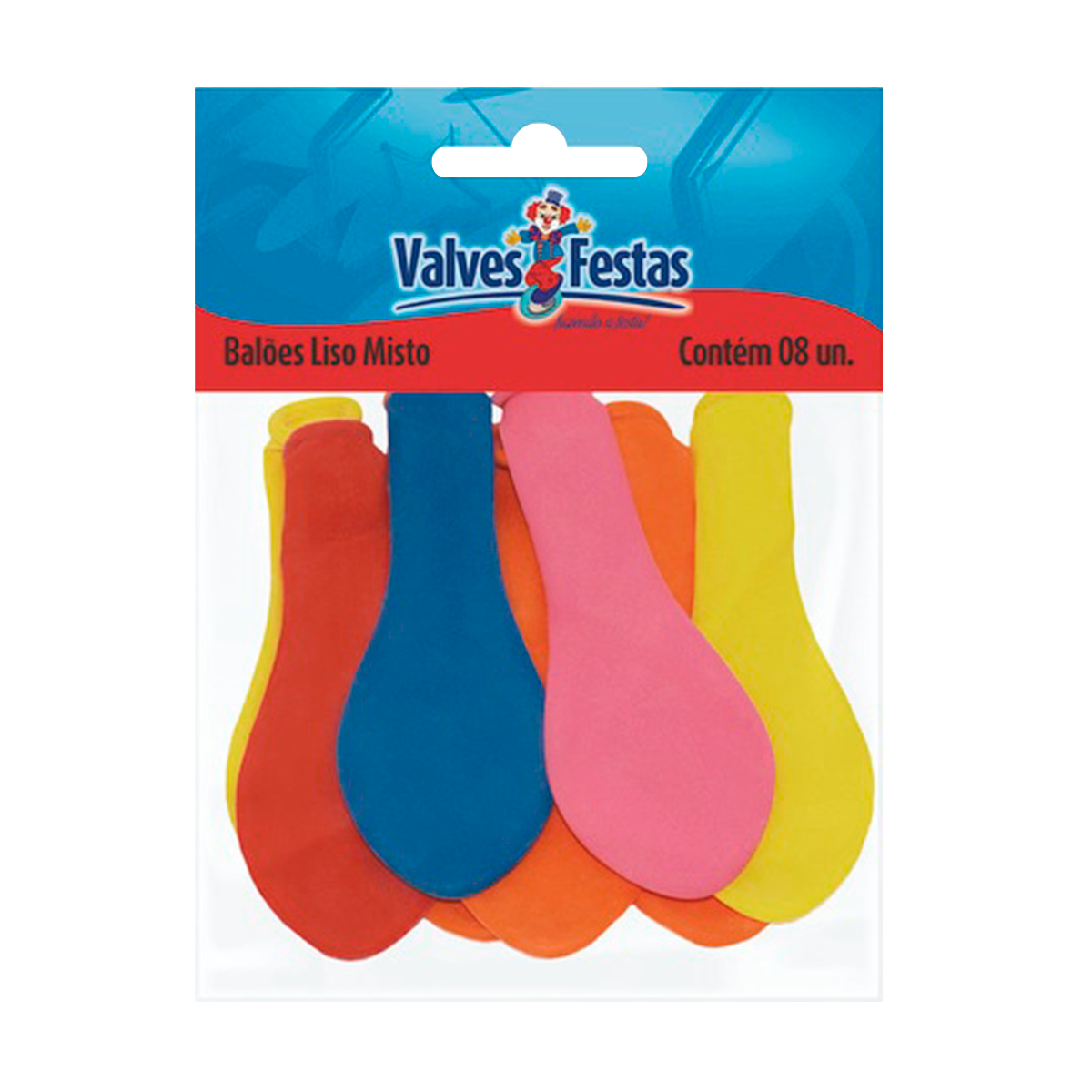 Bal&atilde;o Liso Misto Valves Festas C/08 Unidades