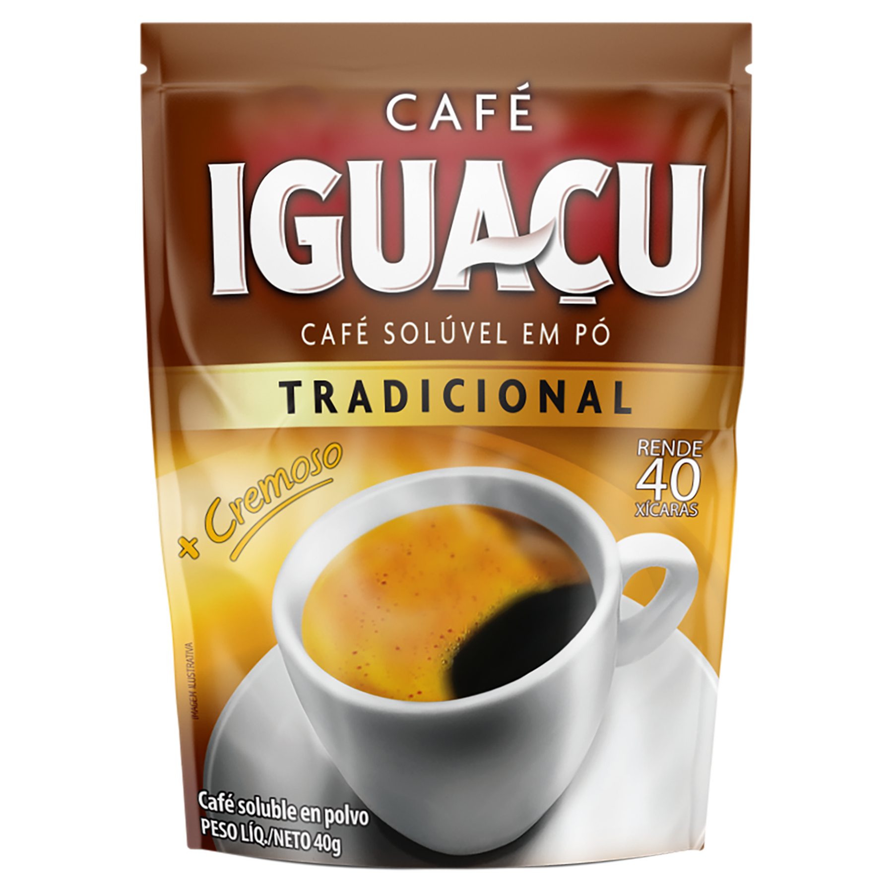 Café Solúvel em Pó Tradicional Iguaçu Sachê 40g