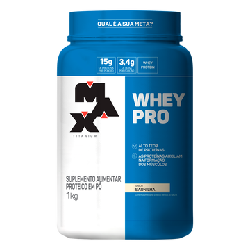 Suplemento Alimentar Proteico em Pó Baunilha Whey Pro Max Titanium 1kg