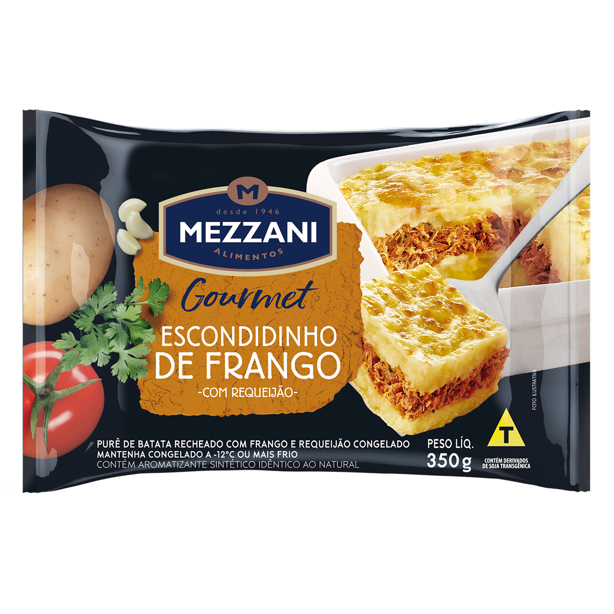 Escondidinho de Frango com Requeij&atilde;o Mezzani Gourmet Pacote 350g