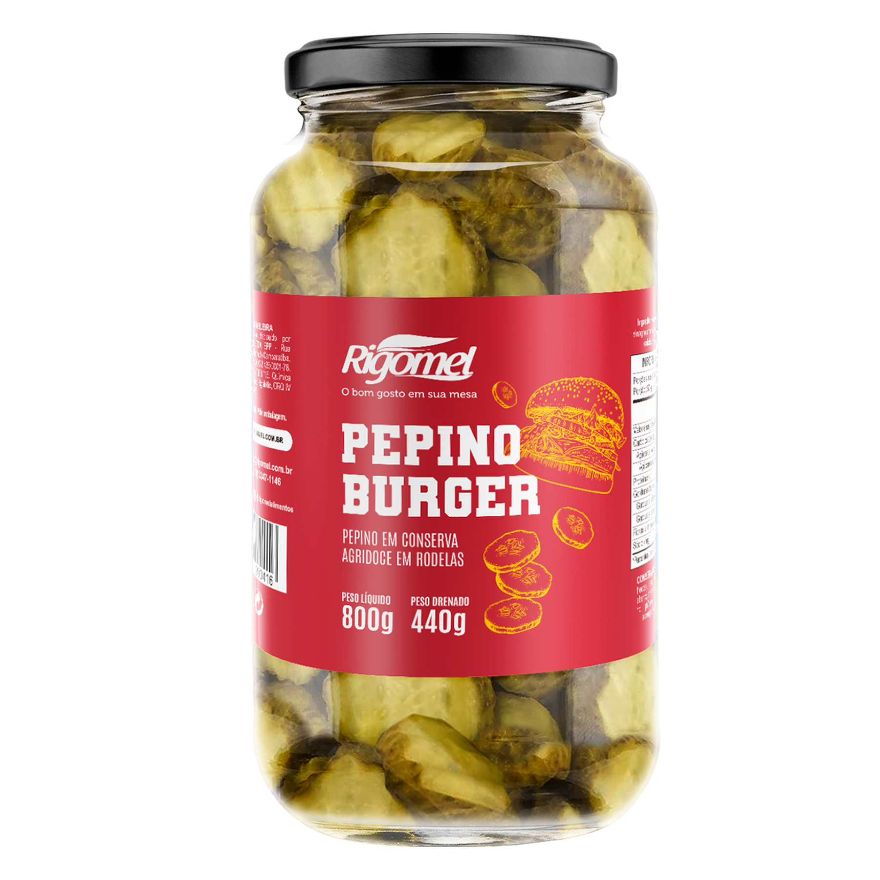 Pepino Burger Rigomel Vidro 440g