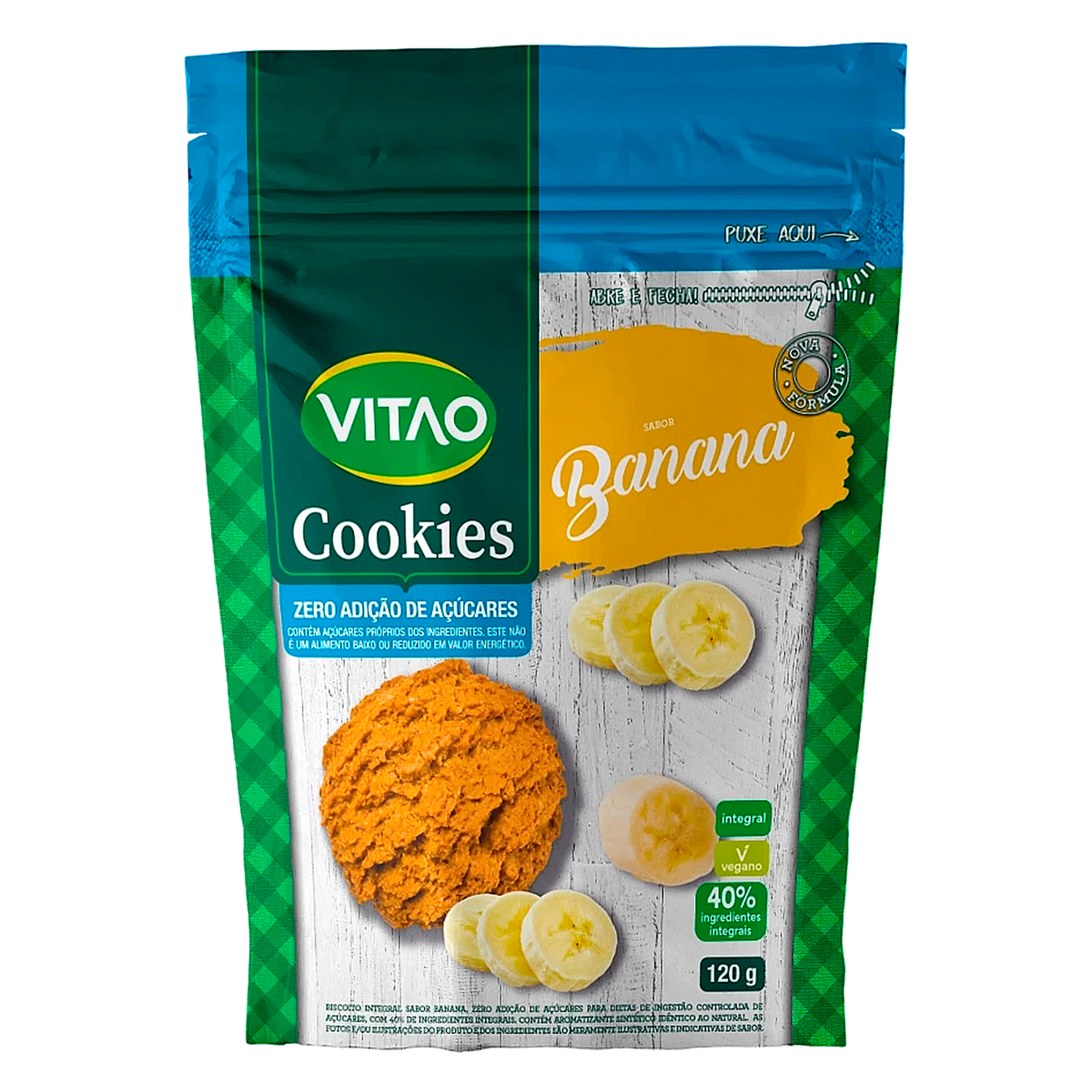 Biscoito Cookies Banana Zero Vitao Pacote 120g