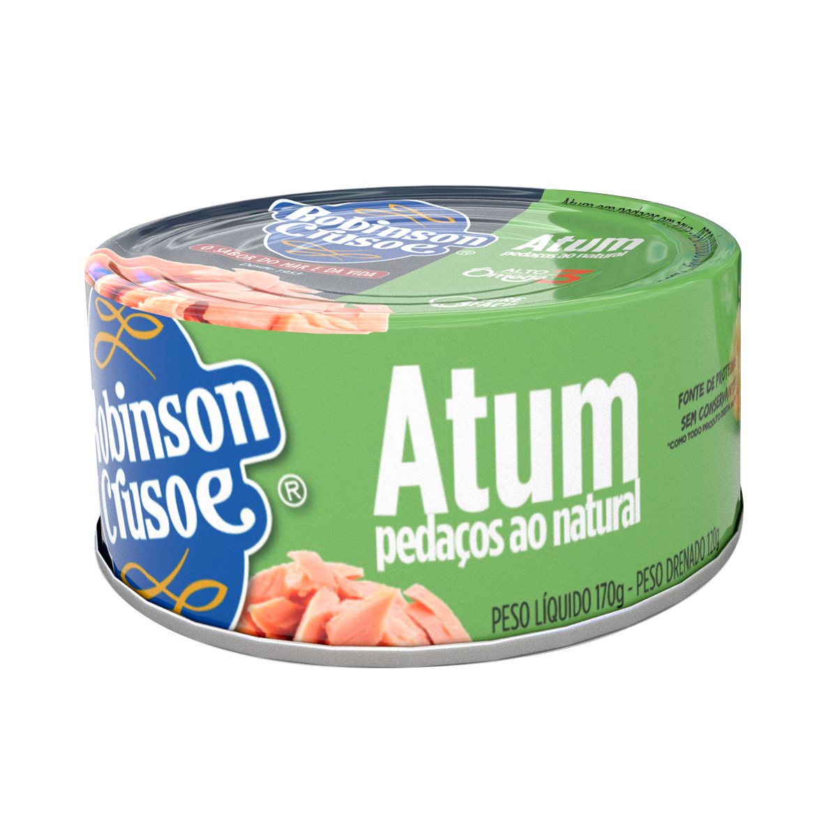 Atum Peda&ccedil;os ao Natural Robinson Crusoe Lata 170g