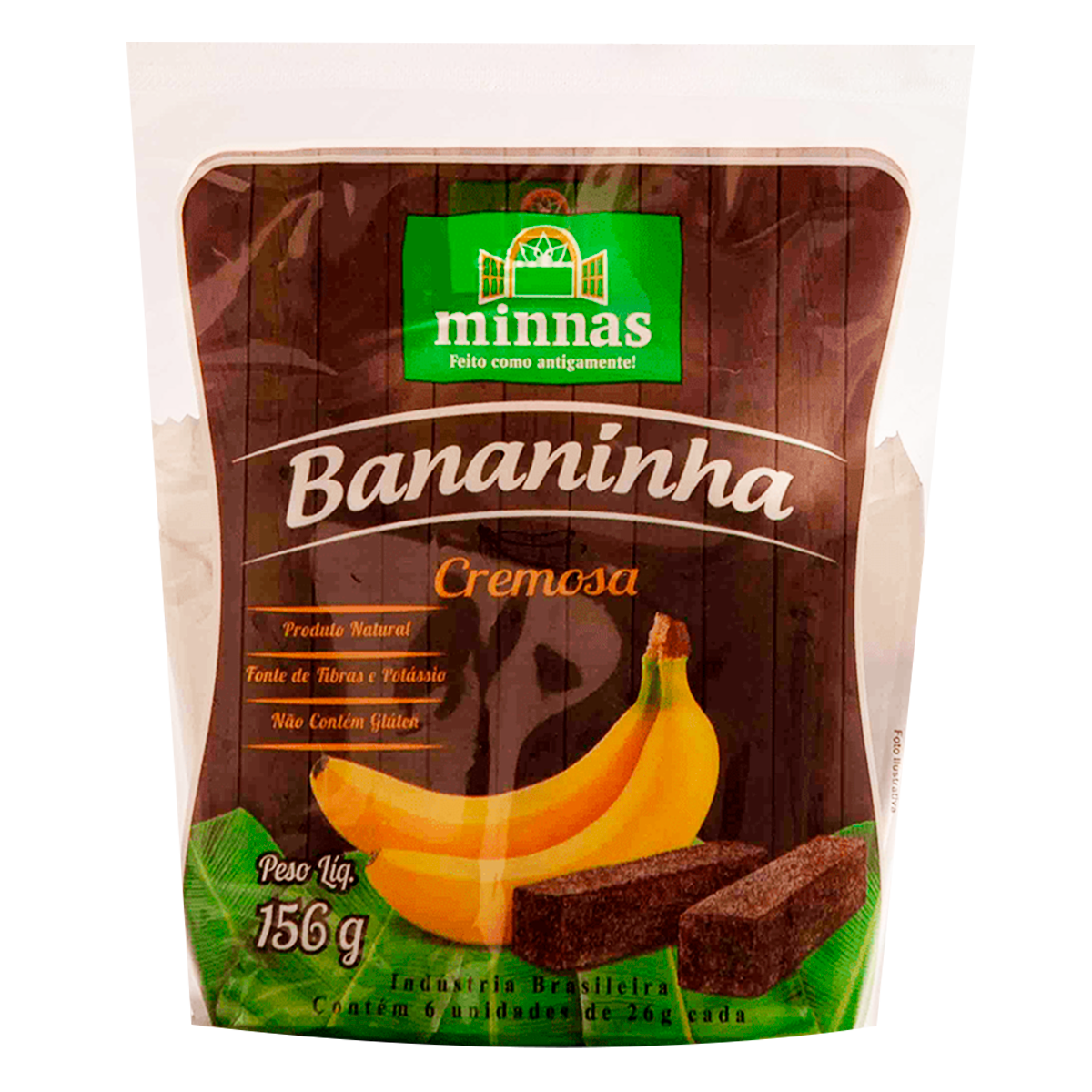 Bananinha Cremosa Tradicional Minnas Pacote 156g C/6 Unidades