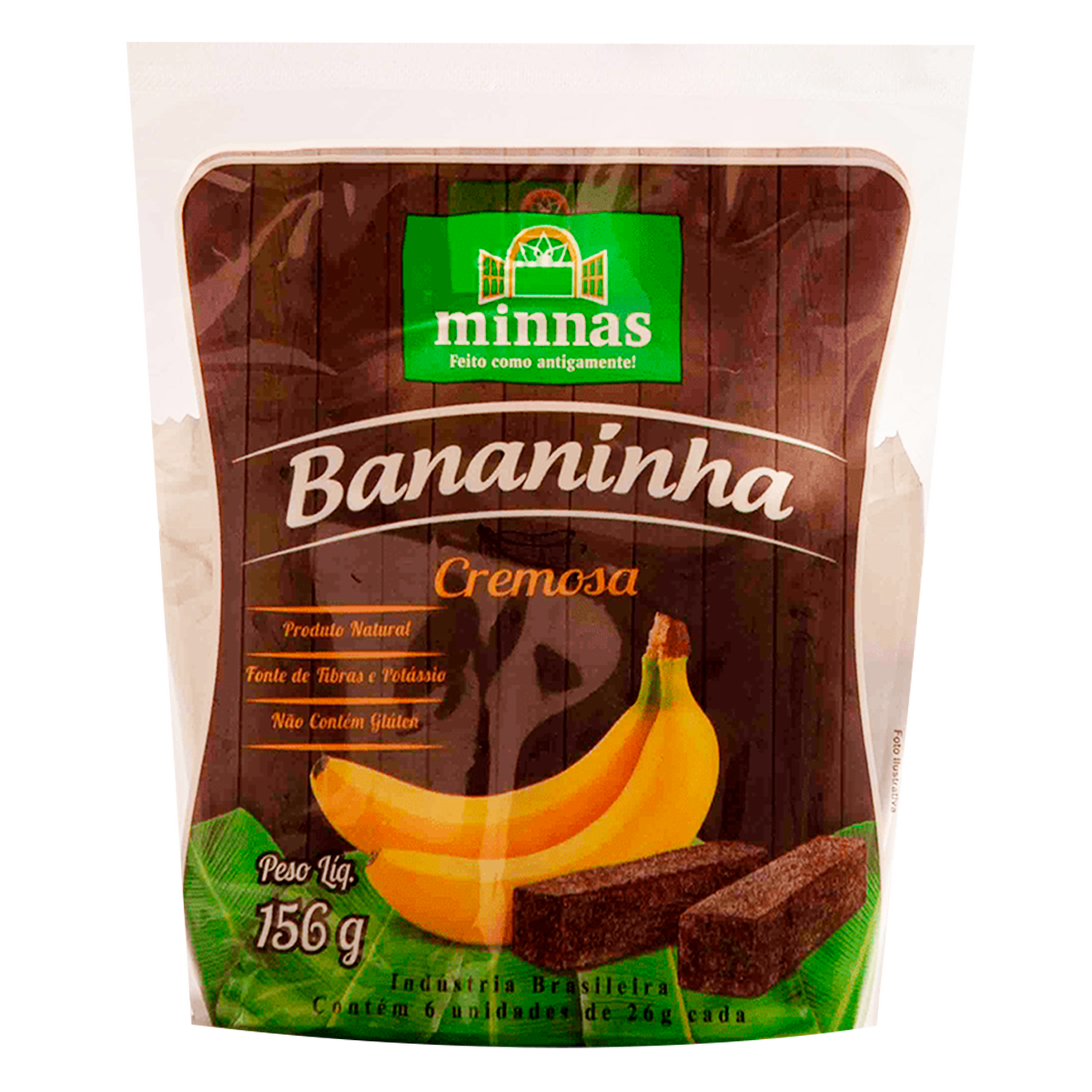 Bananinha Cremosa Tradicional Minnas Pacote 156g C/6 Unidades