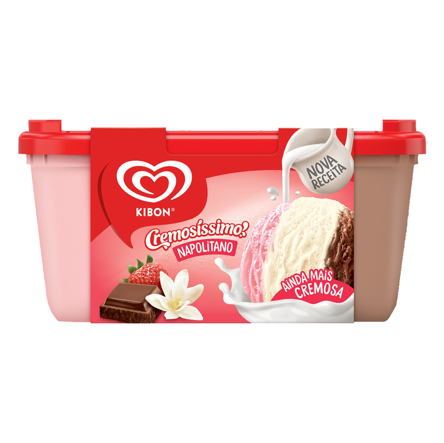 Sorvete Napolitano Kibon Cremosíssimo Pote 1,5l 