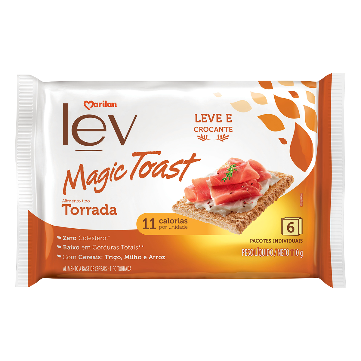 Torrada Lev Magic Toast Marilan Pacote 110g C/6 Unidades