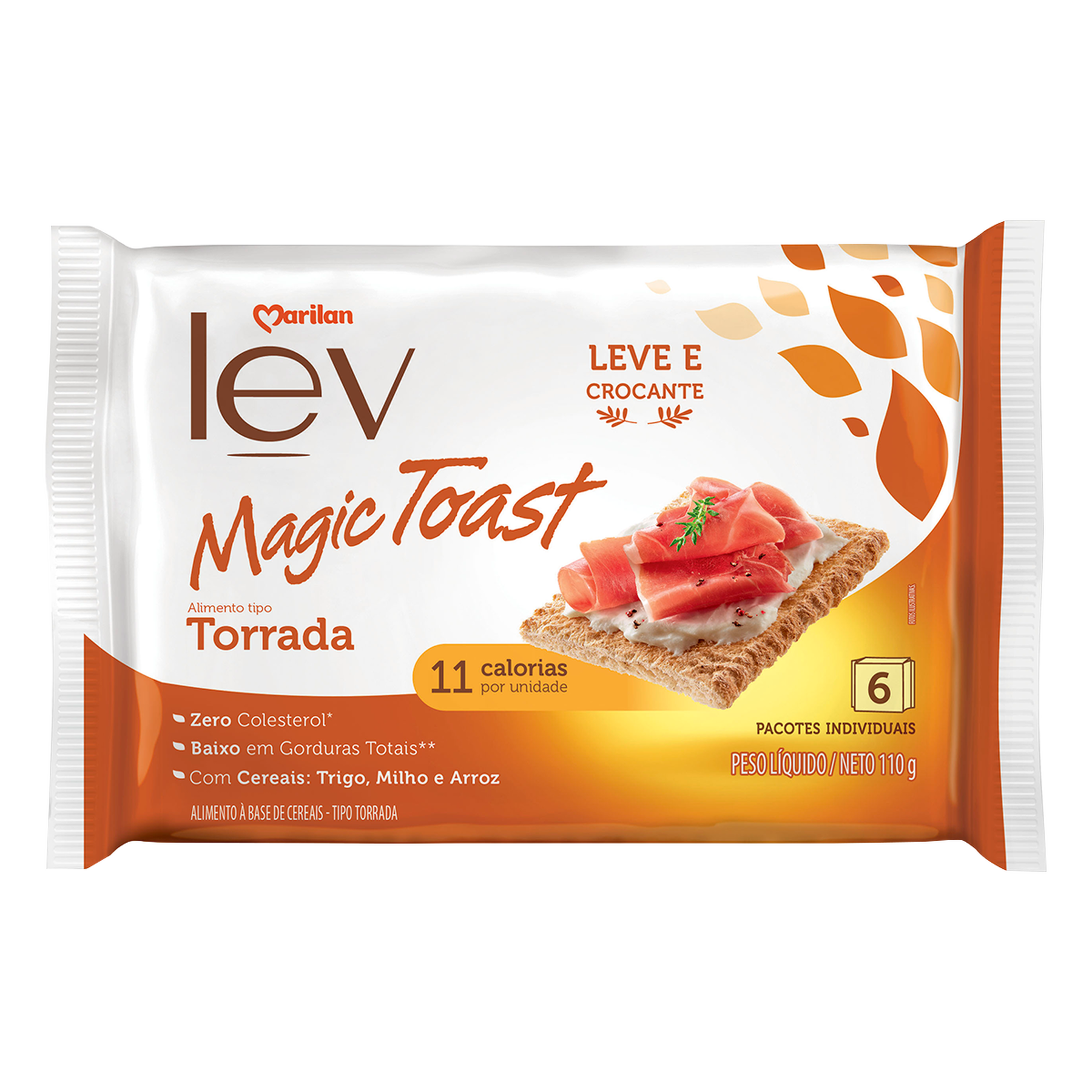 Torrada Lev Magic Toast Marilan Pacote 110g C/6 Unidades