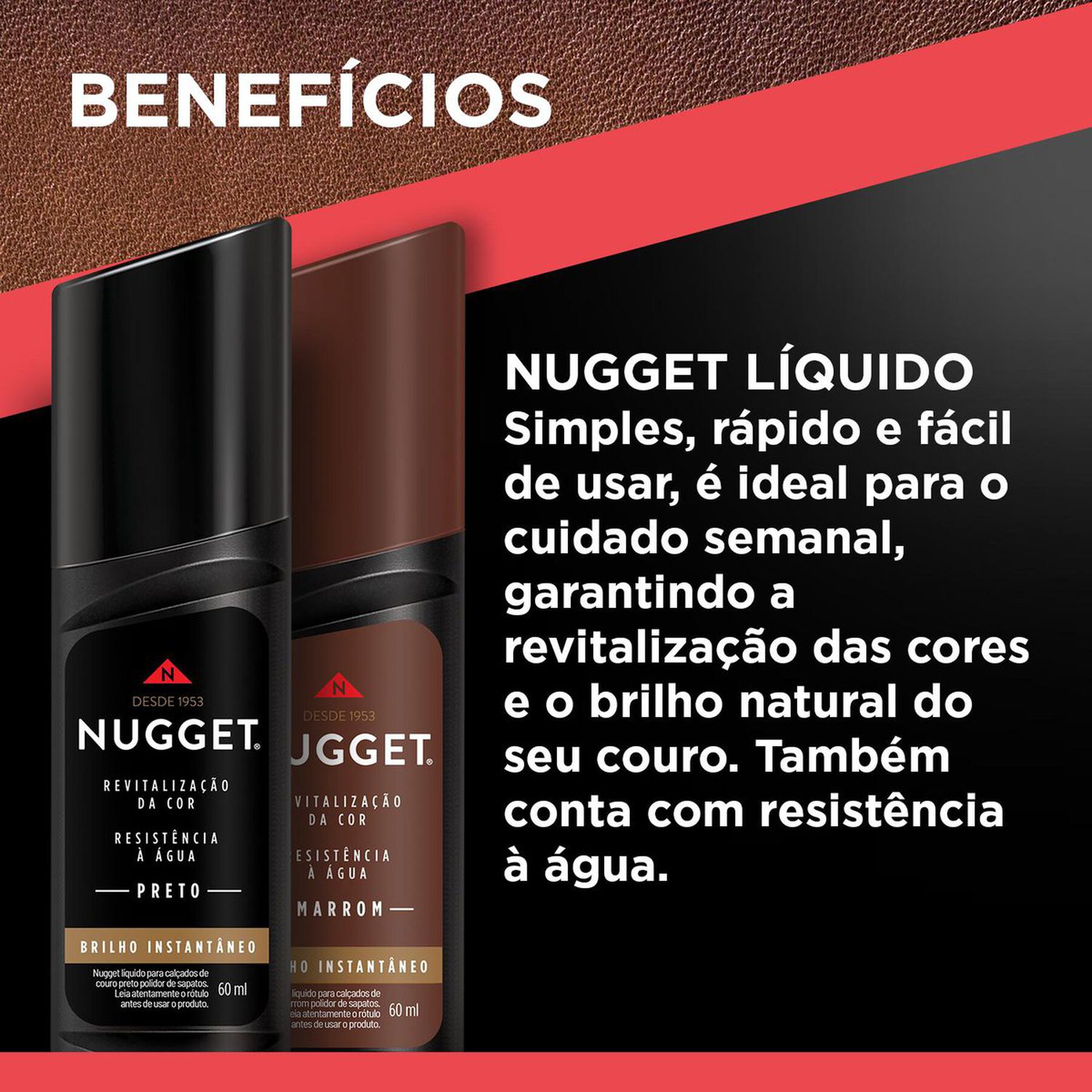 Polidor de Sapato L&iacute;quido Incolor Nugget Frasco 60ml
