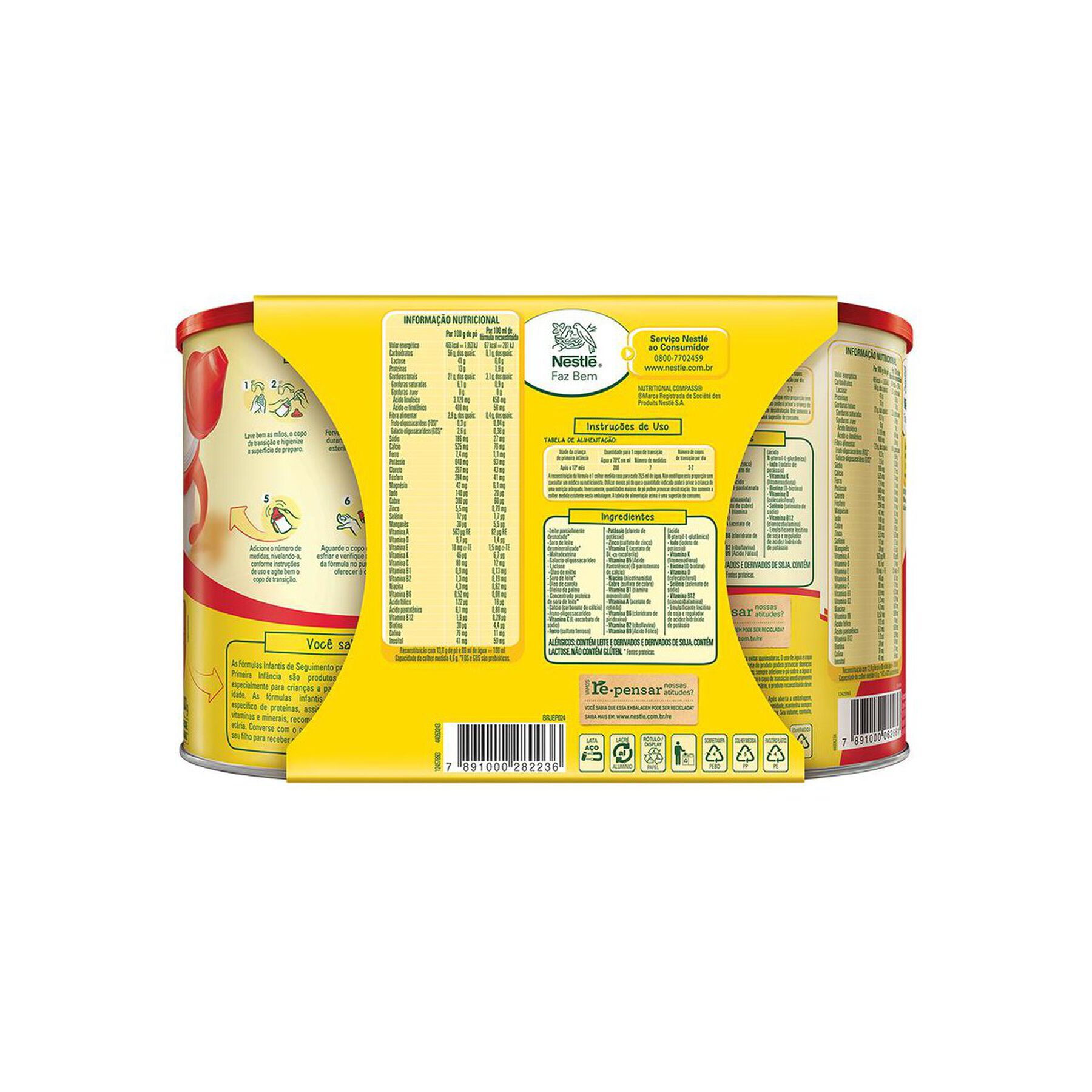 Pack Fórmula Infantil Ninho Fases 1+ Lata 1,6kg 2 Unidades