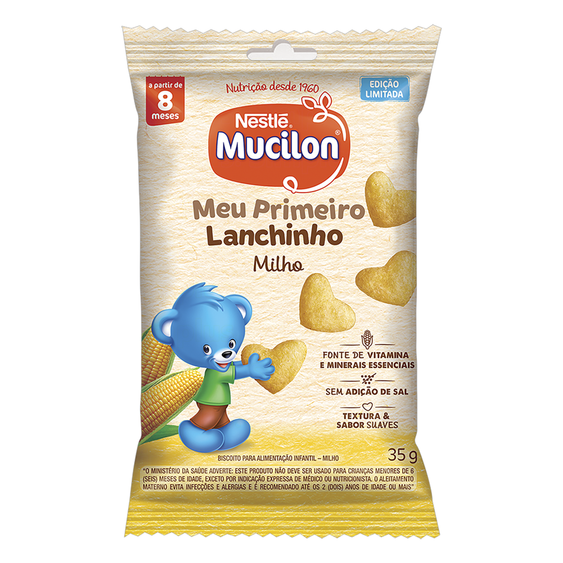 Biscoito de Milho Meu Primeiro Lanchinho Mucilon Nestlé Pacote 35g