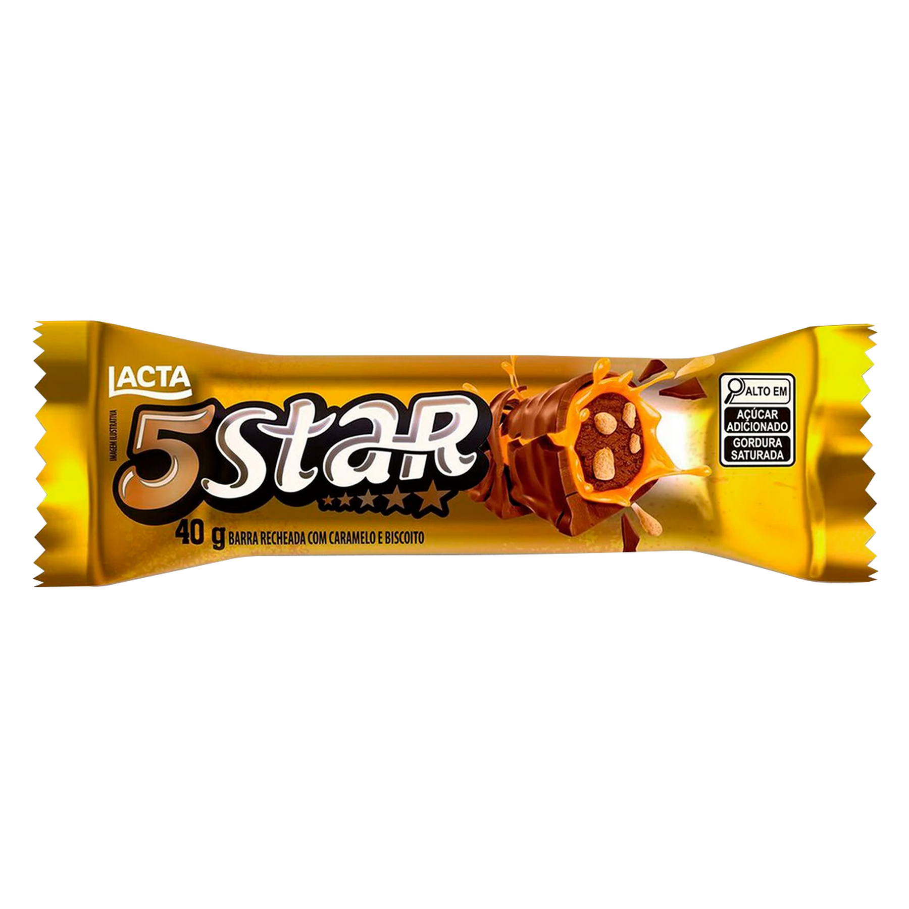 Bombom 5 Star Lacta Pacote 40g&nbsp;