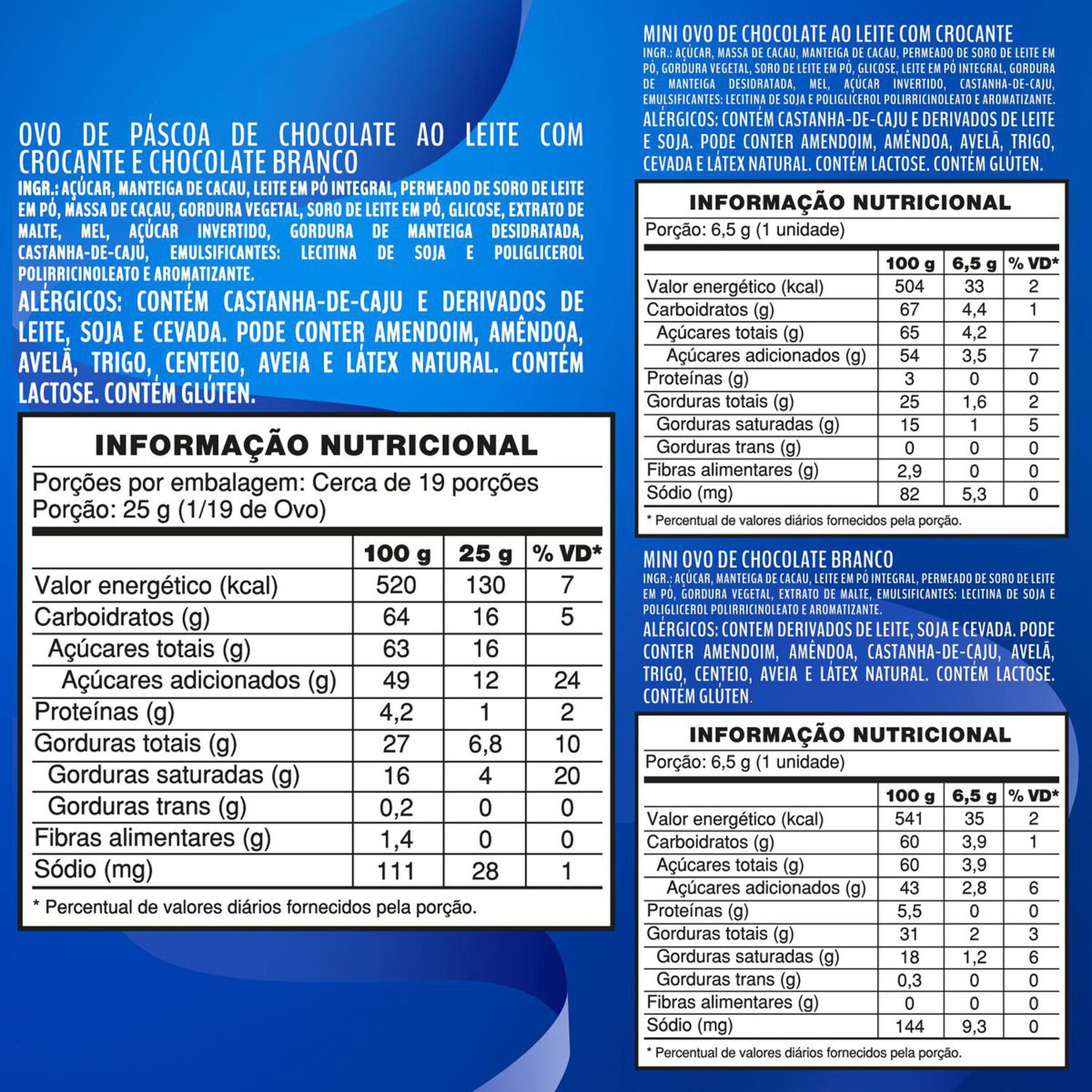 Ovo de P&aacute;scoa ao Leite e Branco Diamante Negro + Laka Lacta 500g