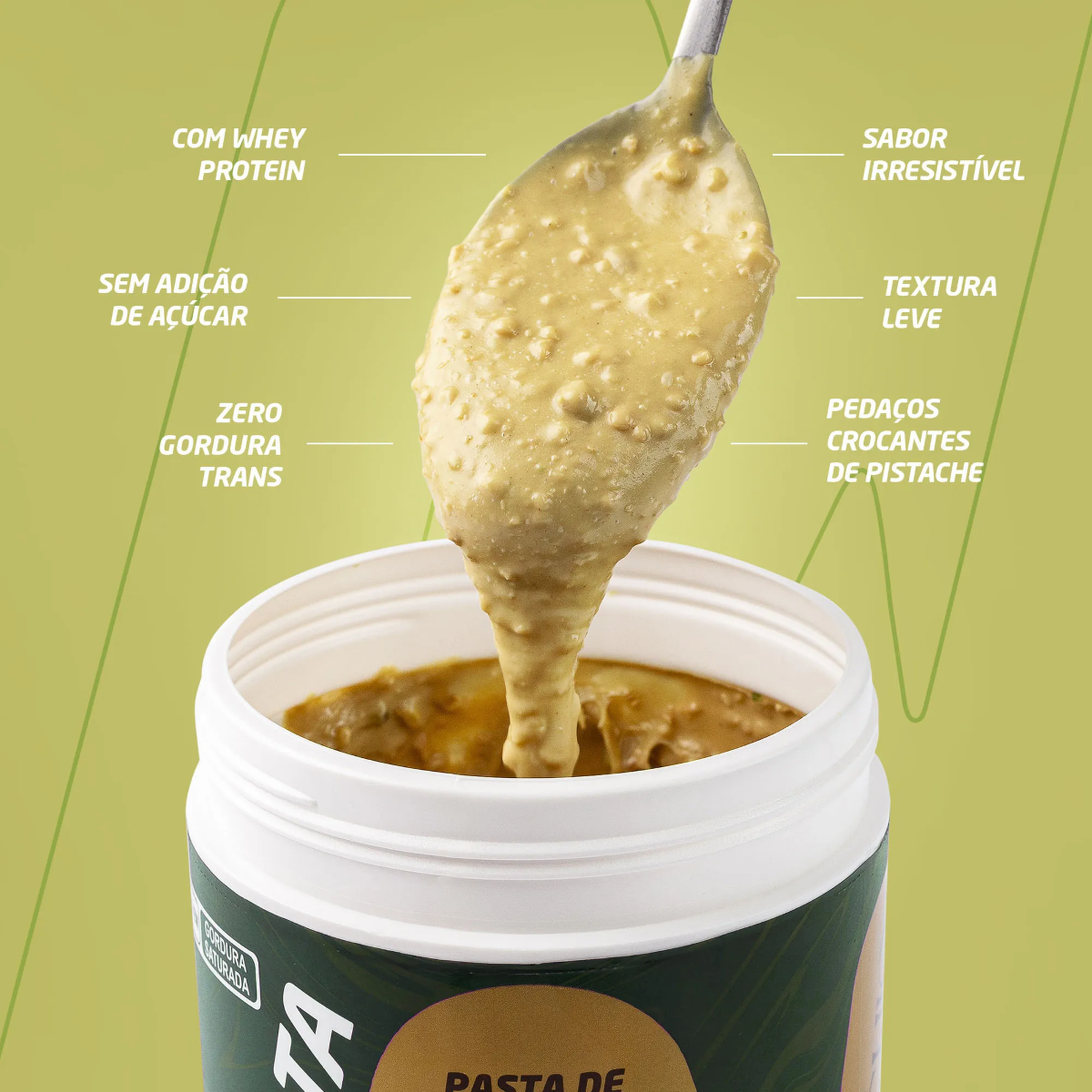 Pasta de Amendoim e Pistache com Whey Protein Nutrata Pote 400g