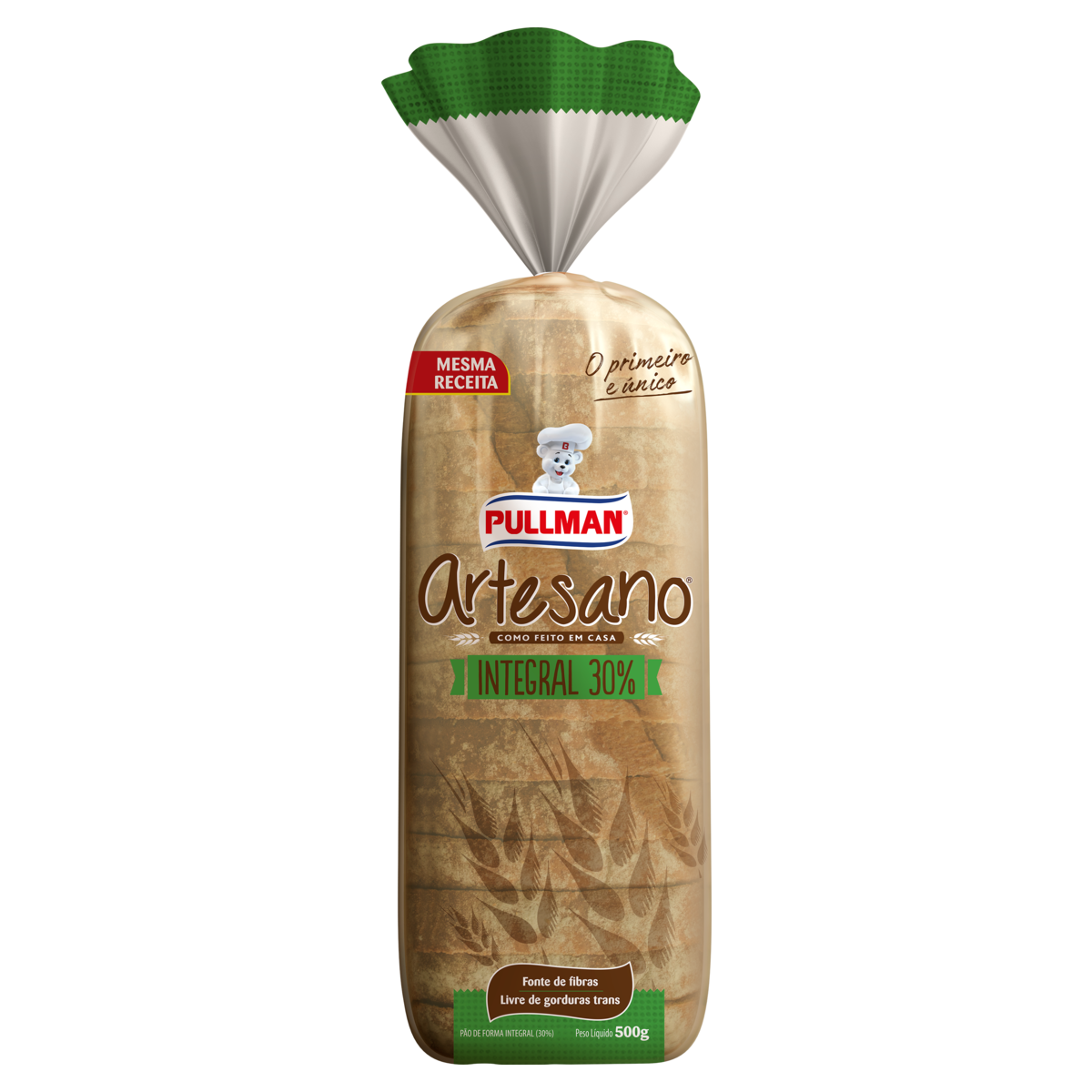 P&atilde;o de Forma Integral Pullman Artesano Pacote 500g