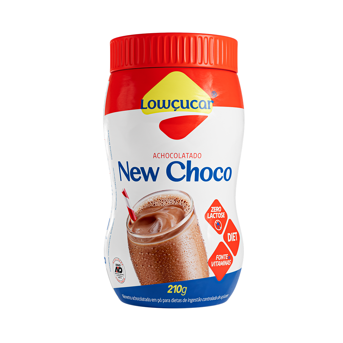 Achocolatado em P&oacute; New Choco Low&ccedil;ucar 210g