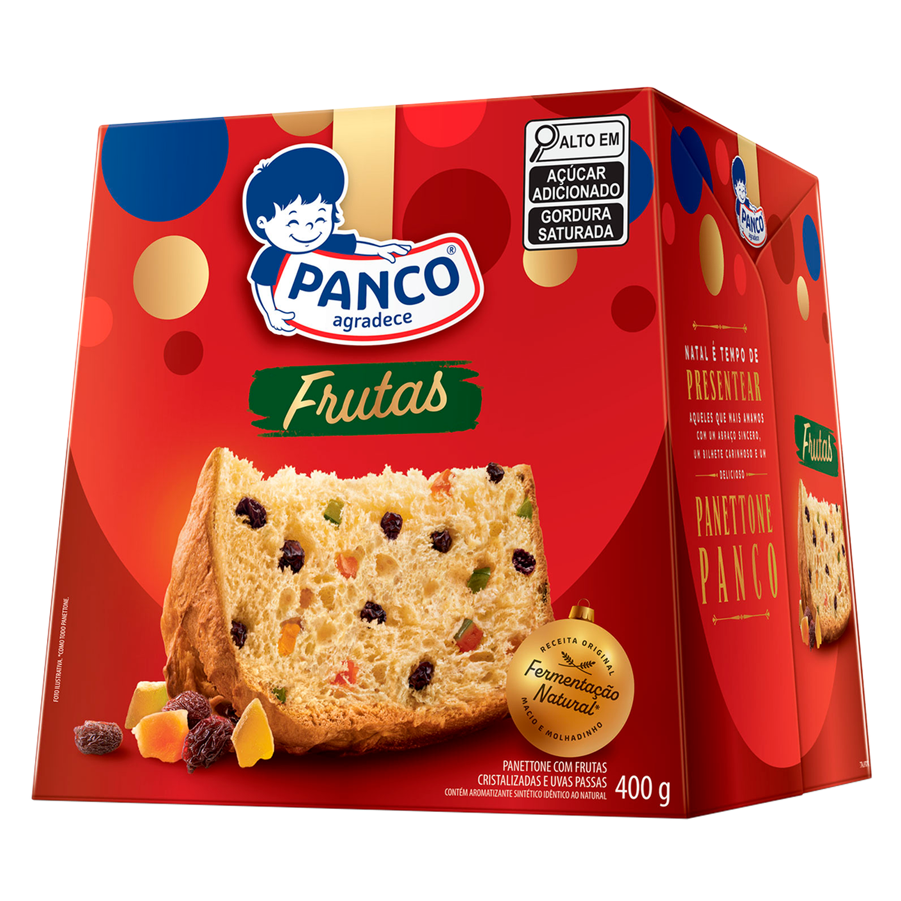 Panettone com Frutas Cristalizadas e Uvas-Passas Panco Caixa 400g