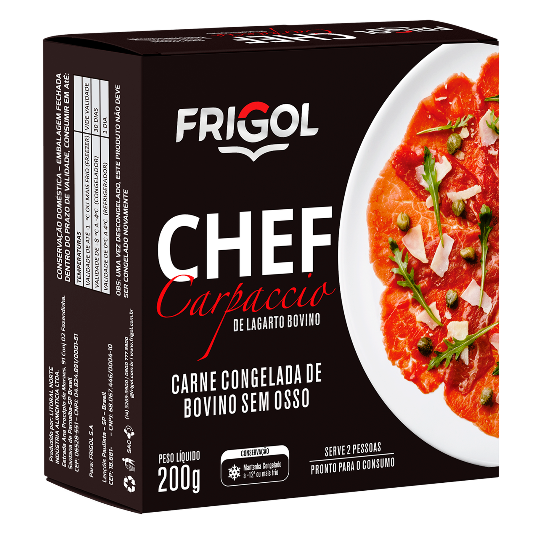Carpaccio de Lagarto Bovino Chef Frigol Caixa 200g