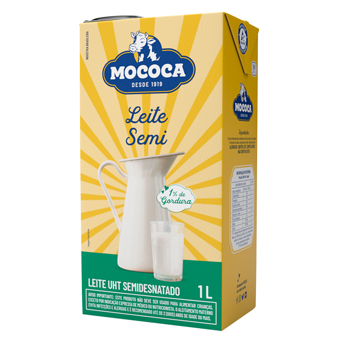 Leite UHT Semi Desnatado Mococa Caixa 1l