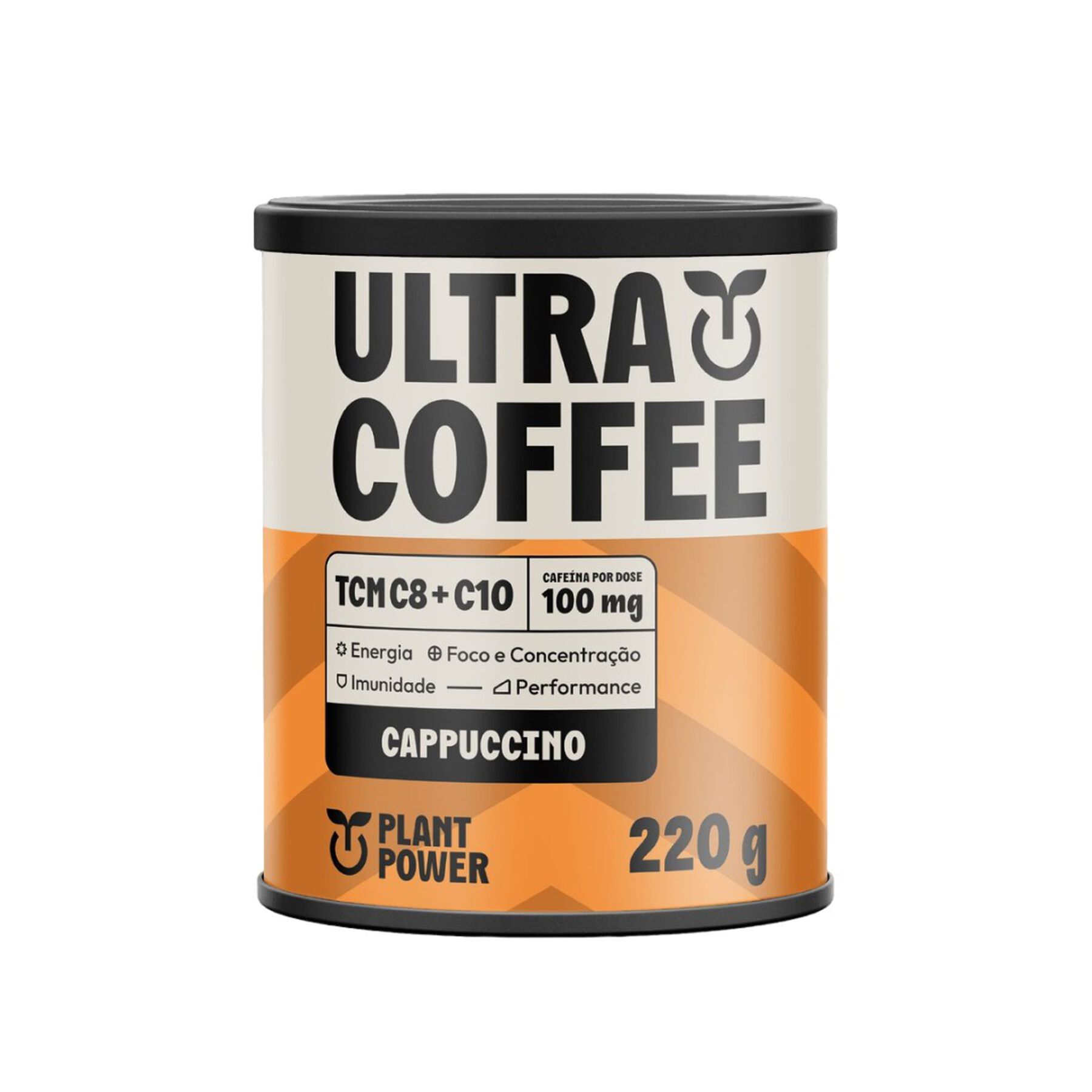 Suplemento Alimentar Cappuccino Ultracoffee Plant Power Lata 220g