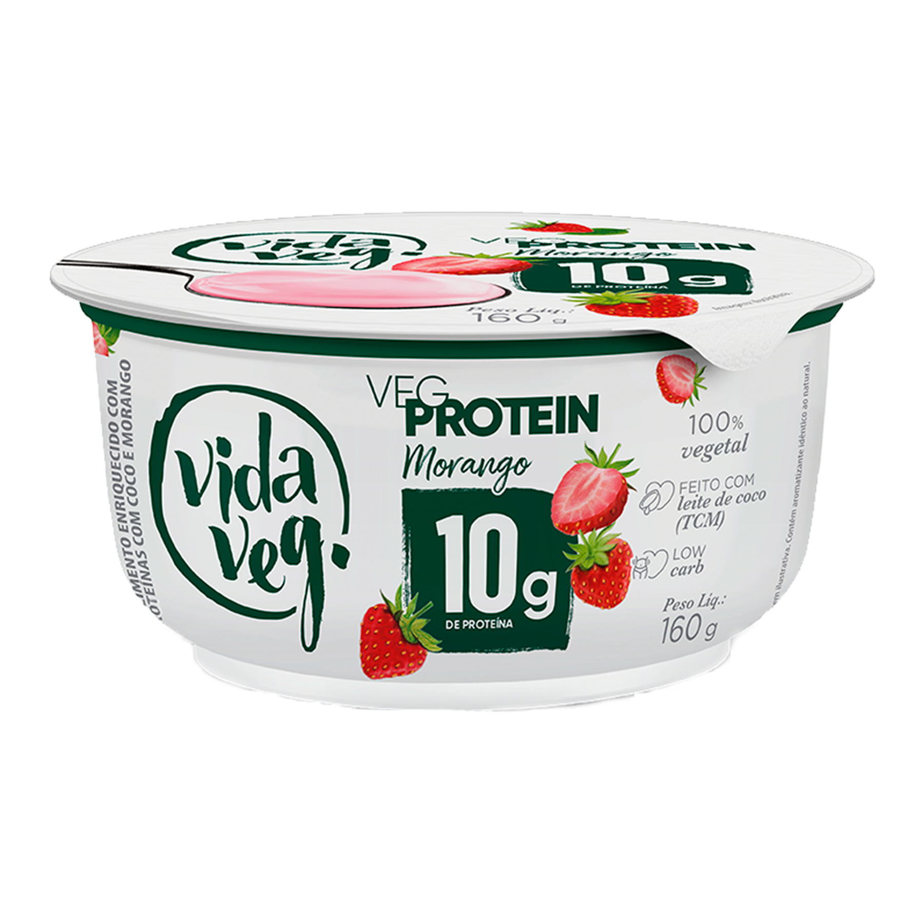 Iogurte Veg Protein Morango Vida Veg Pote 160g