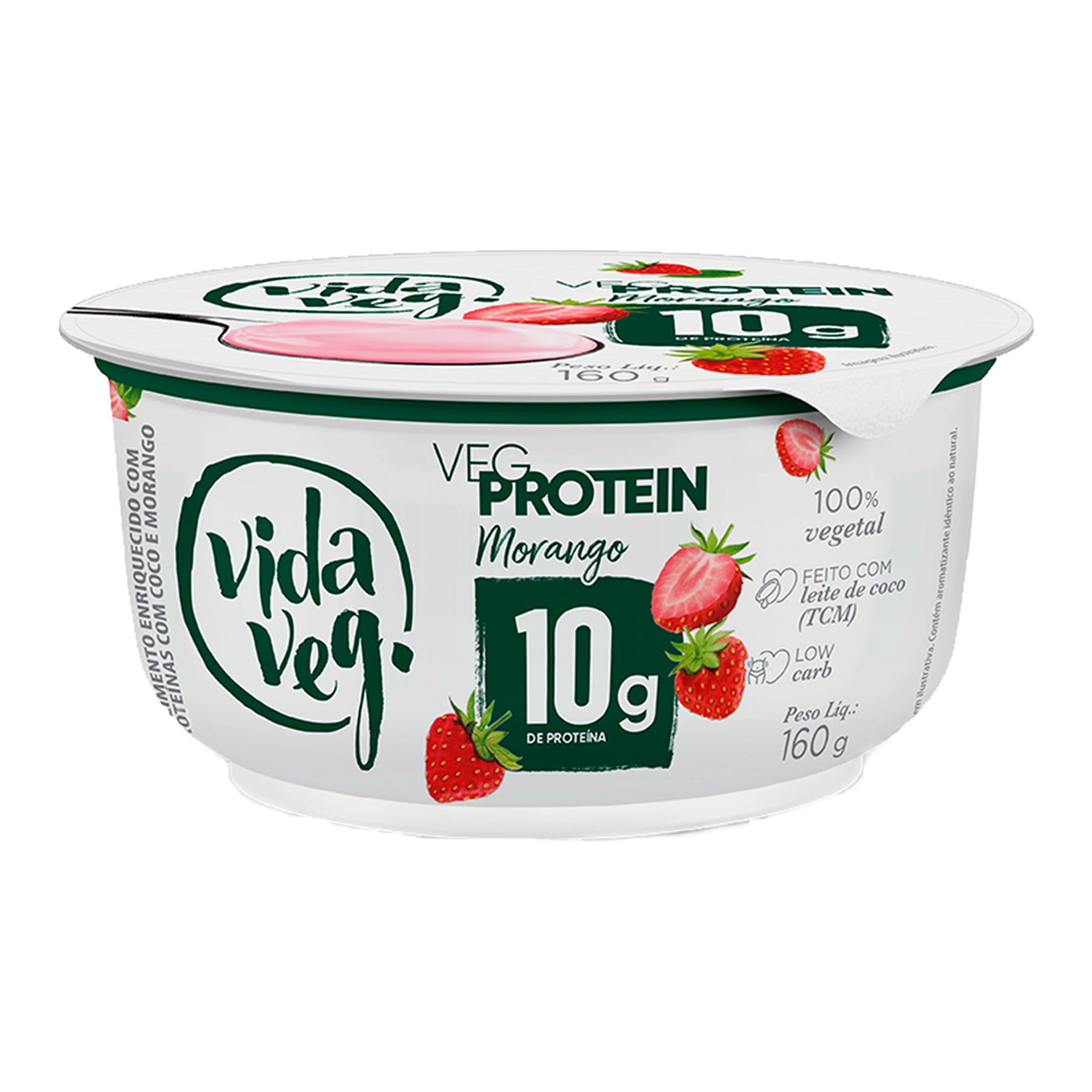 Iogurte Vegetal Morango Vida Veg Veg Protein Pote 160g