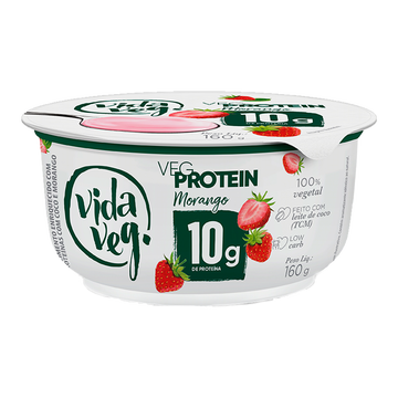 Iogurte Veg Protein Morango Vida Veg Pote 160g