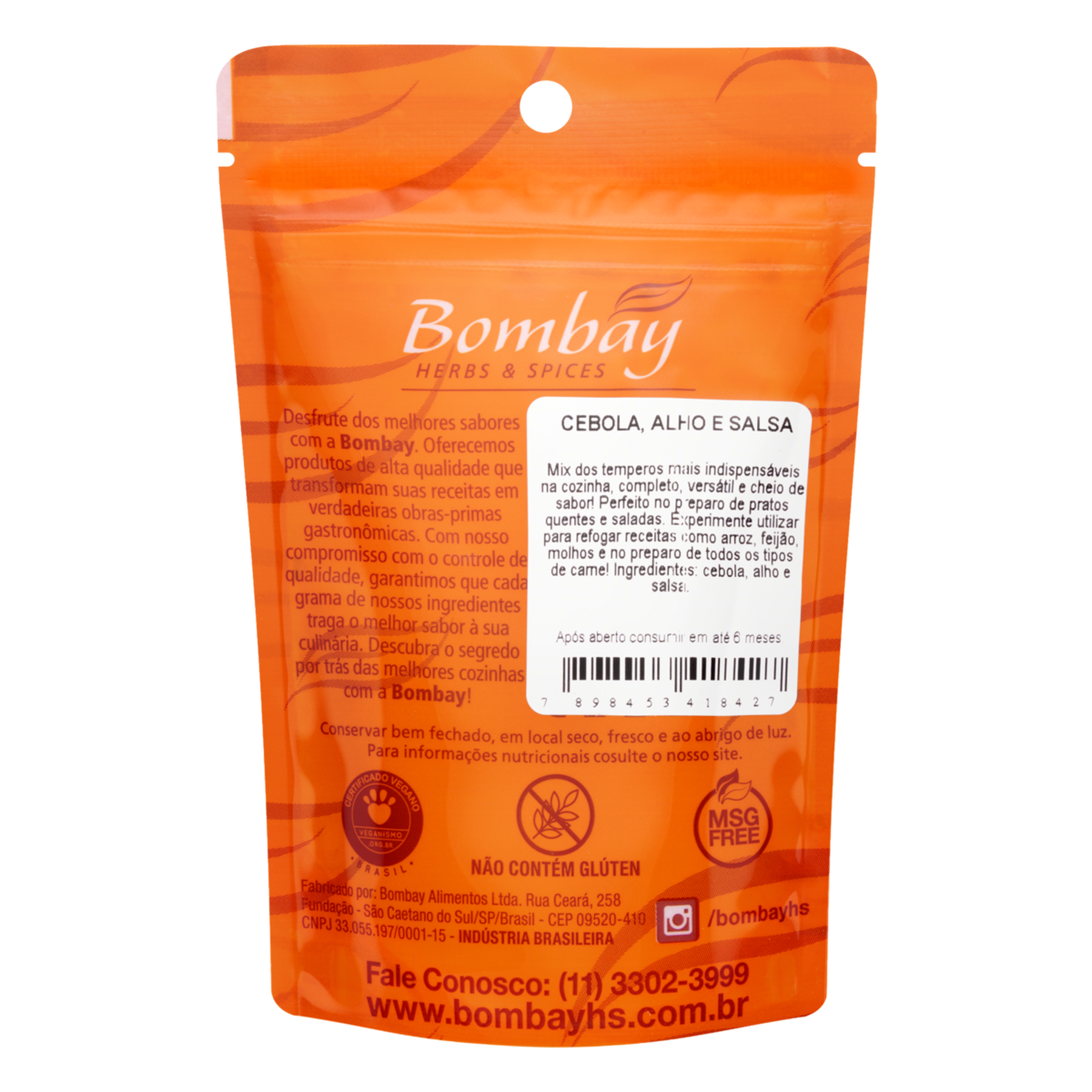 Cebola, Alho e Salsa Bombay Pouch 40g