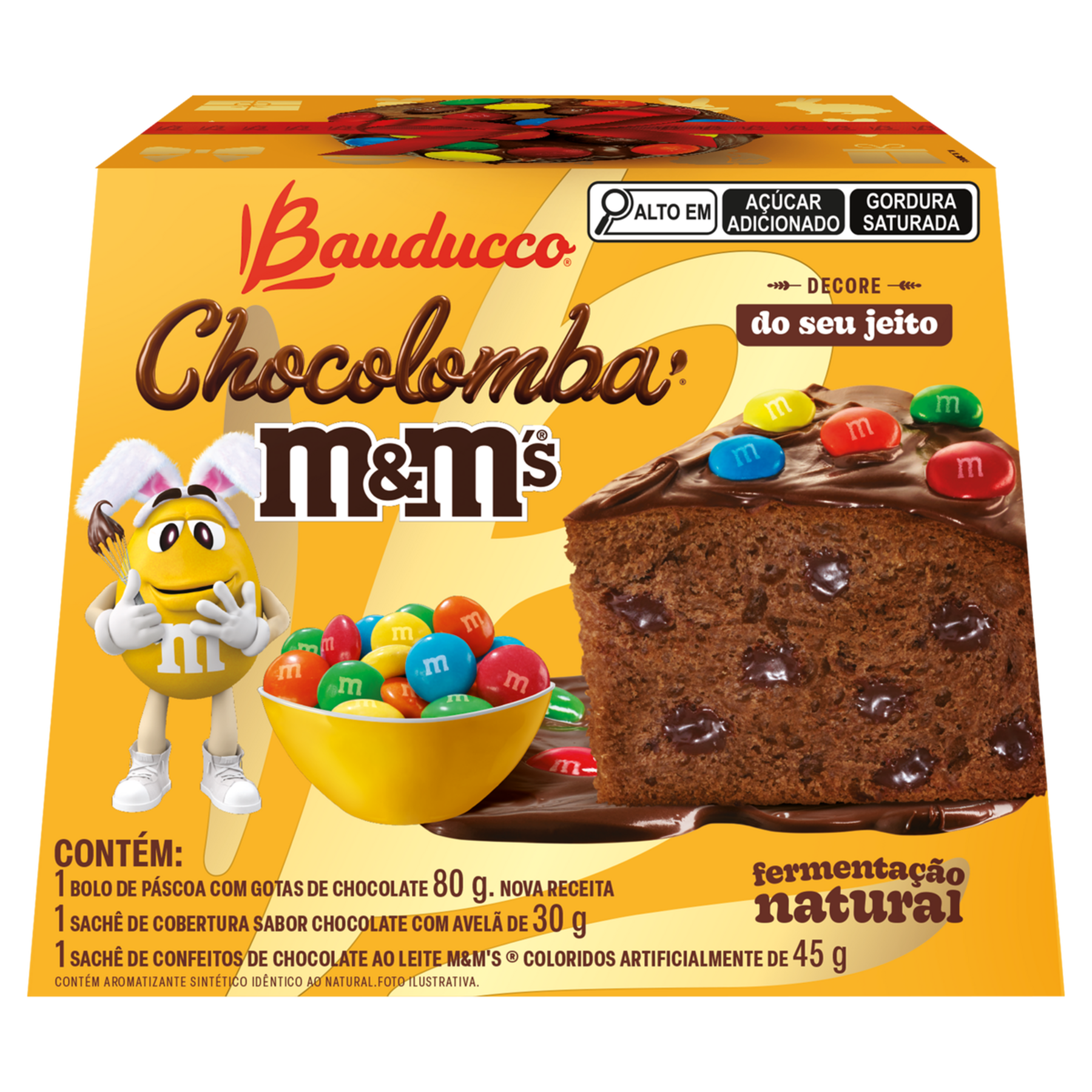 Chocolomba M&M's com Cobertura e Gotas de Chocolate Bauducco Caixa 155g 