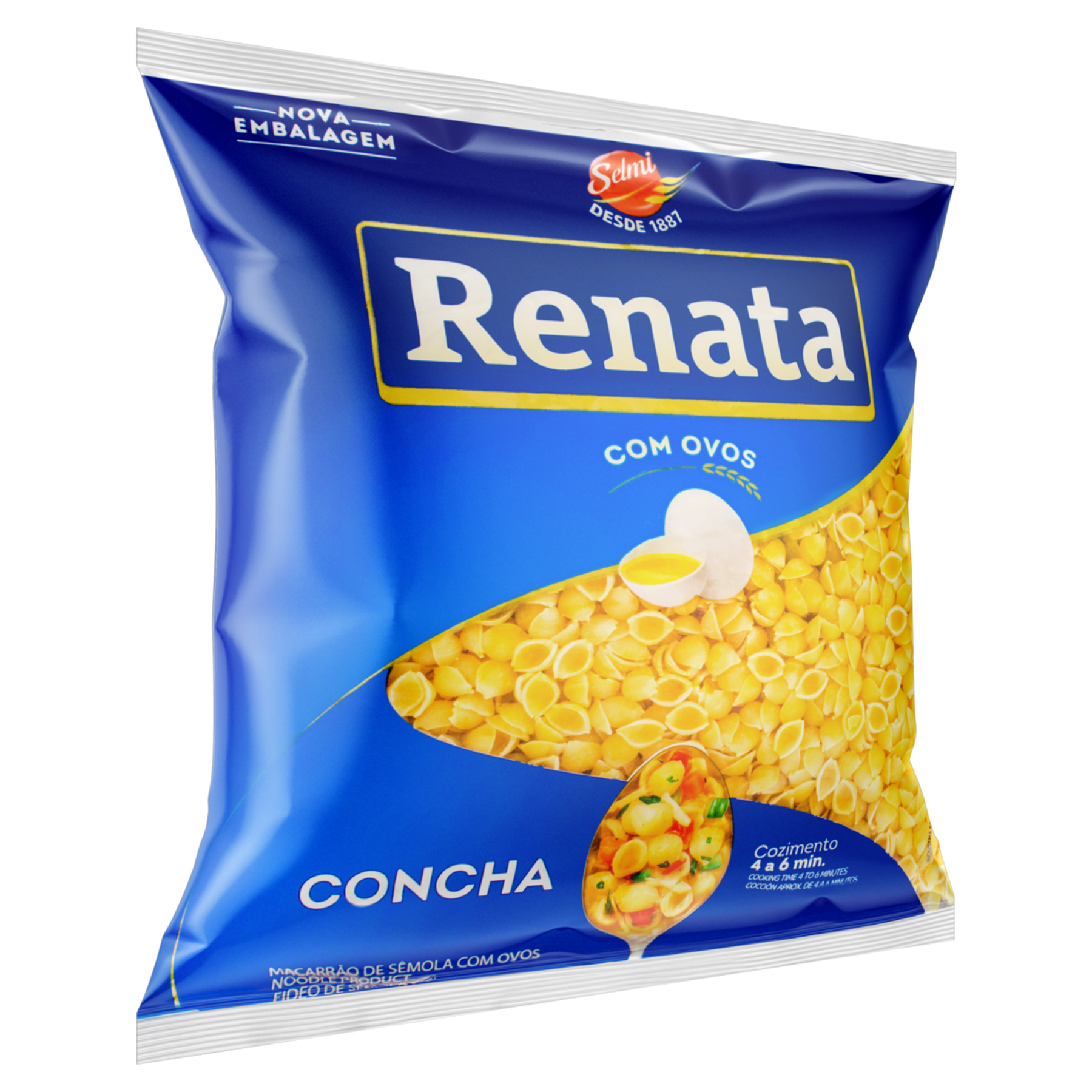 Macarrão de Sêmola com Ovos Concha Renata Pacote 500g