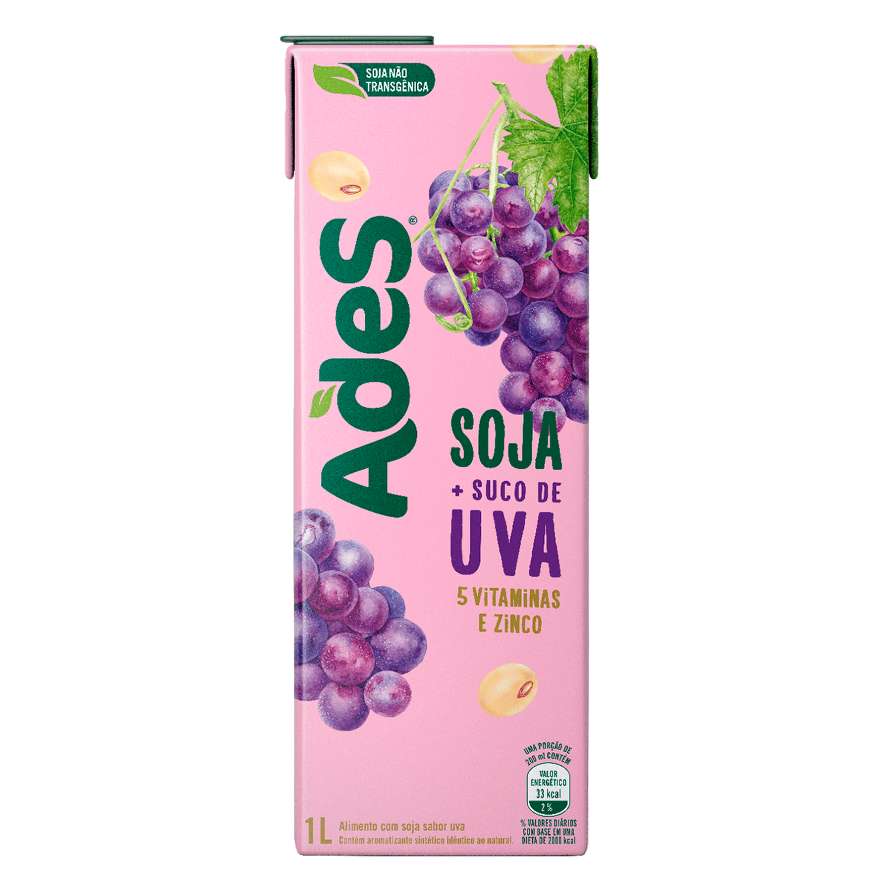 Bebida à Base de Soja Uva Ades Caixa 1l