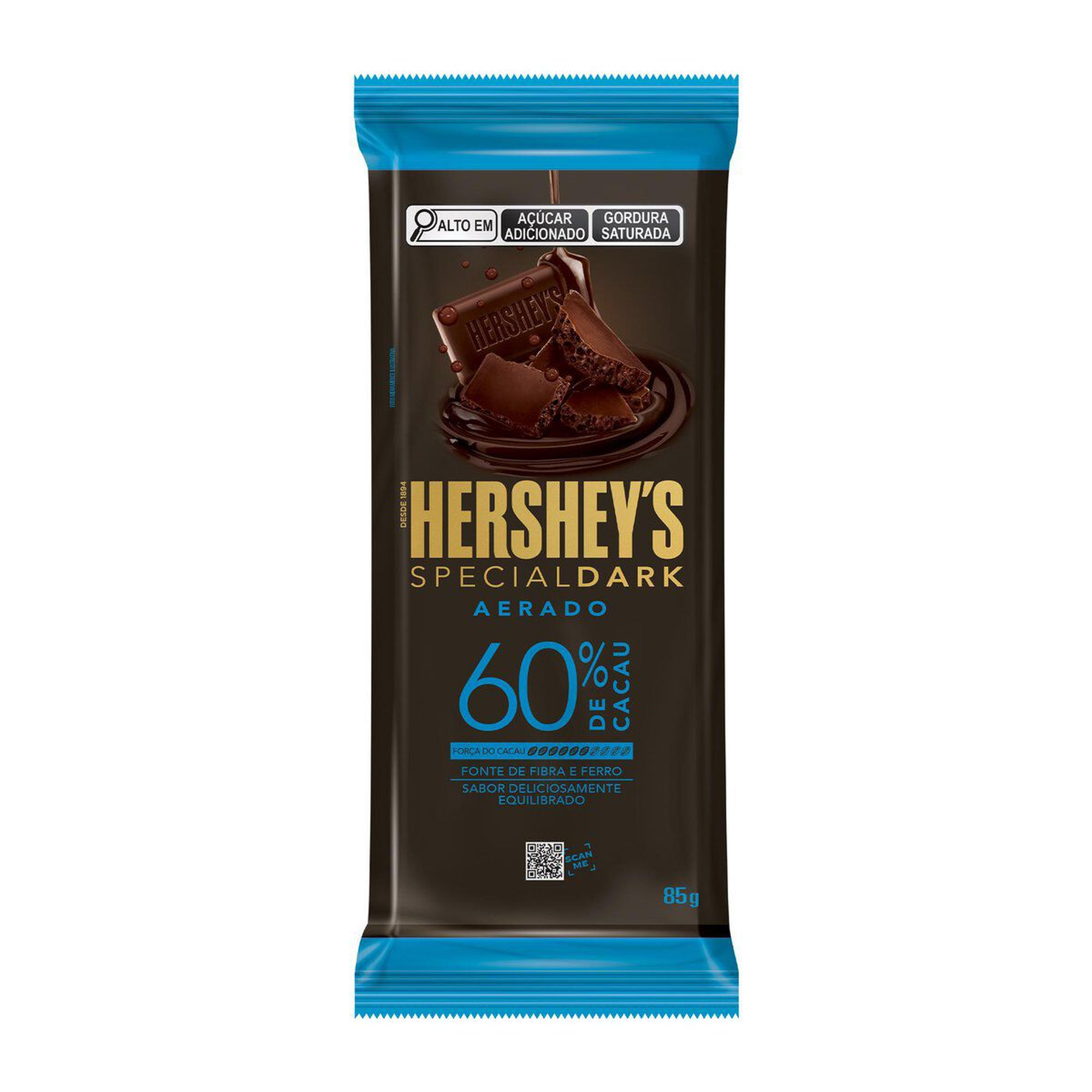 Chocolate Amargo Aerado 60% Cacau Hershey's Special Dark Pacote 85g&nbsp;