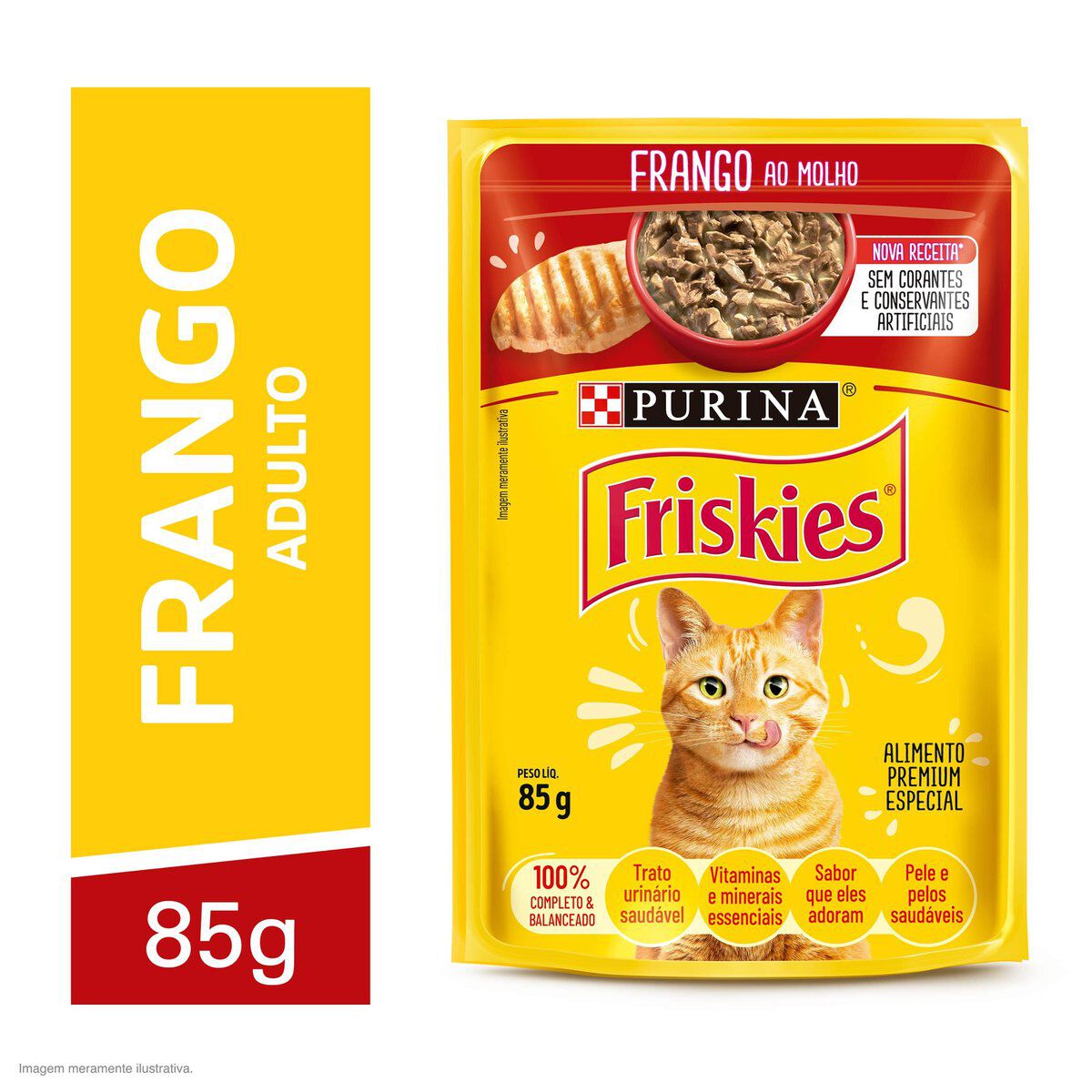 Alimento para Gatos Frango ao Molho Purina Friskies Sach&ecirc; 85g