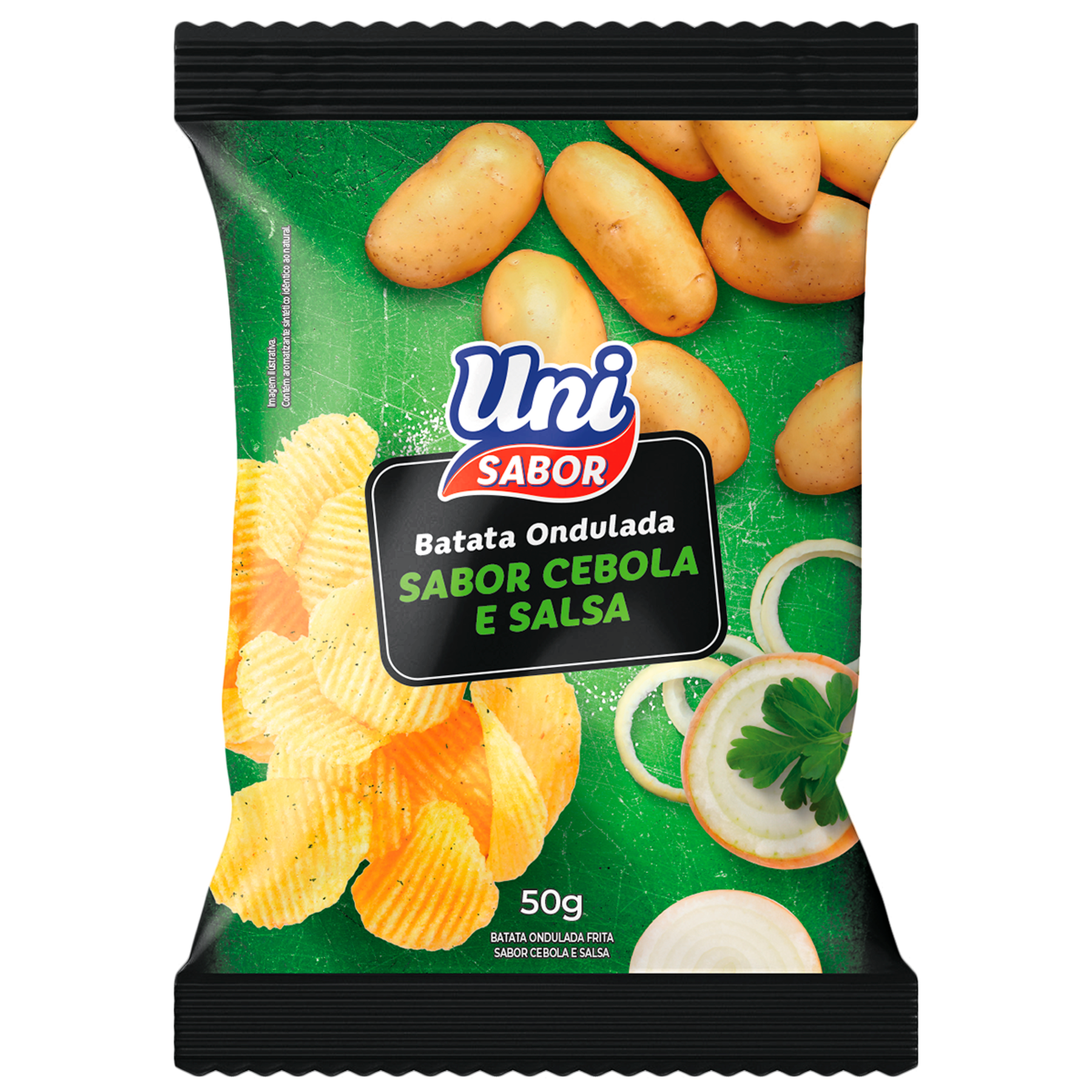 Batata Ondulada Cebola e Salsa Uni Sabor 50g