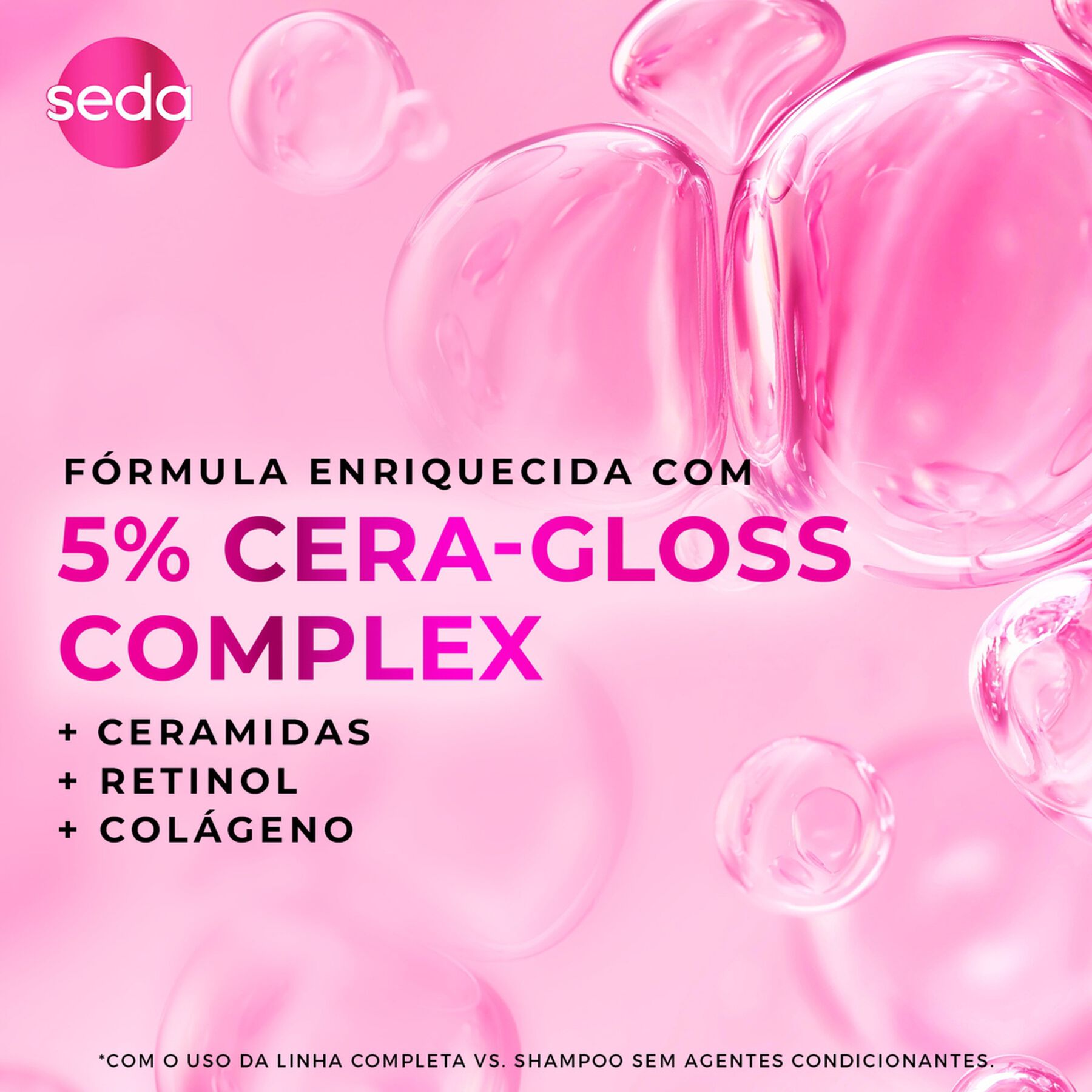 Creme para Pentear Brilho Ceramidas Seda Frasco 300ml