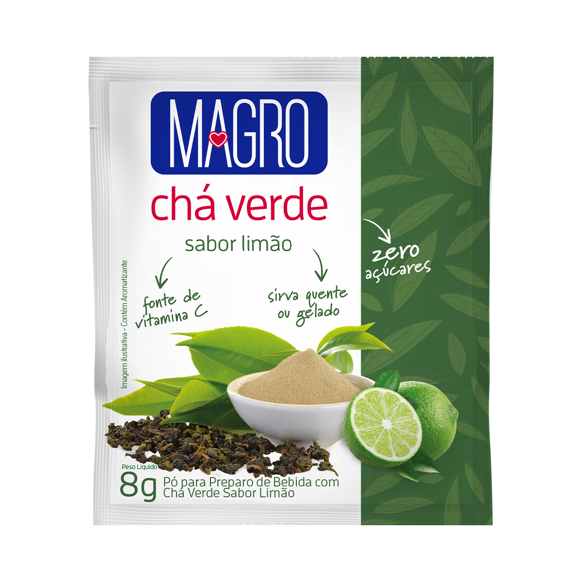 Ch&aacute; Verde Lim&atilde;o Magro 8g