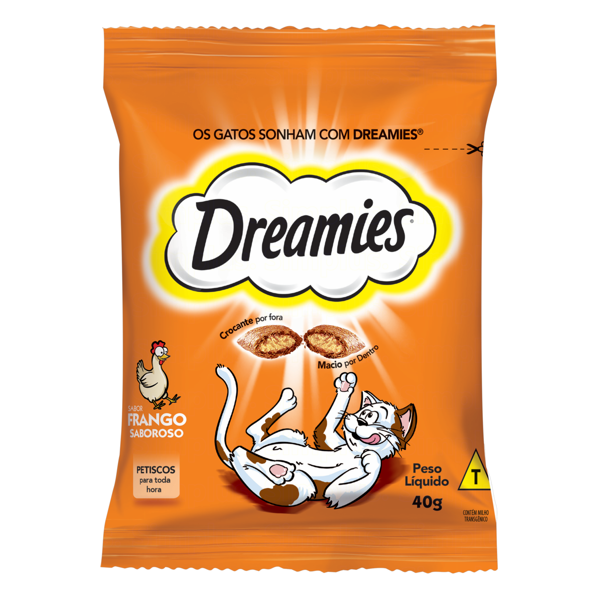 Petisco para Gatos Adultos Frango Dreamies Pacote 40g