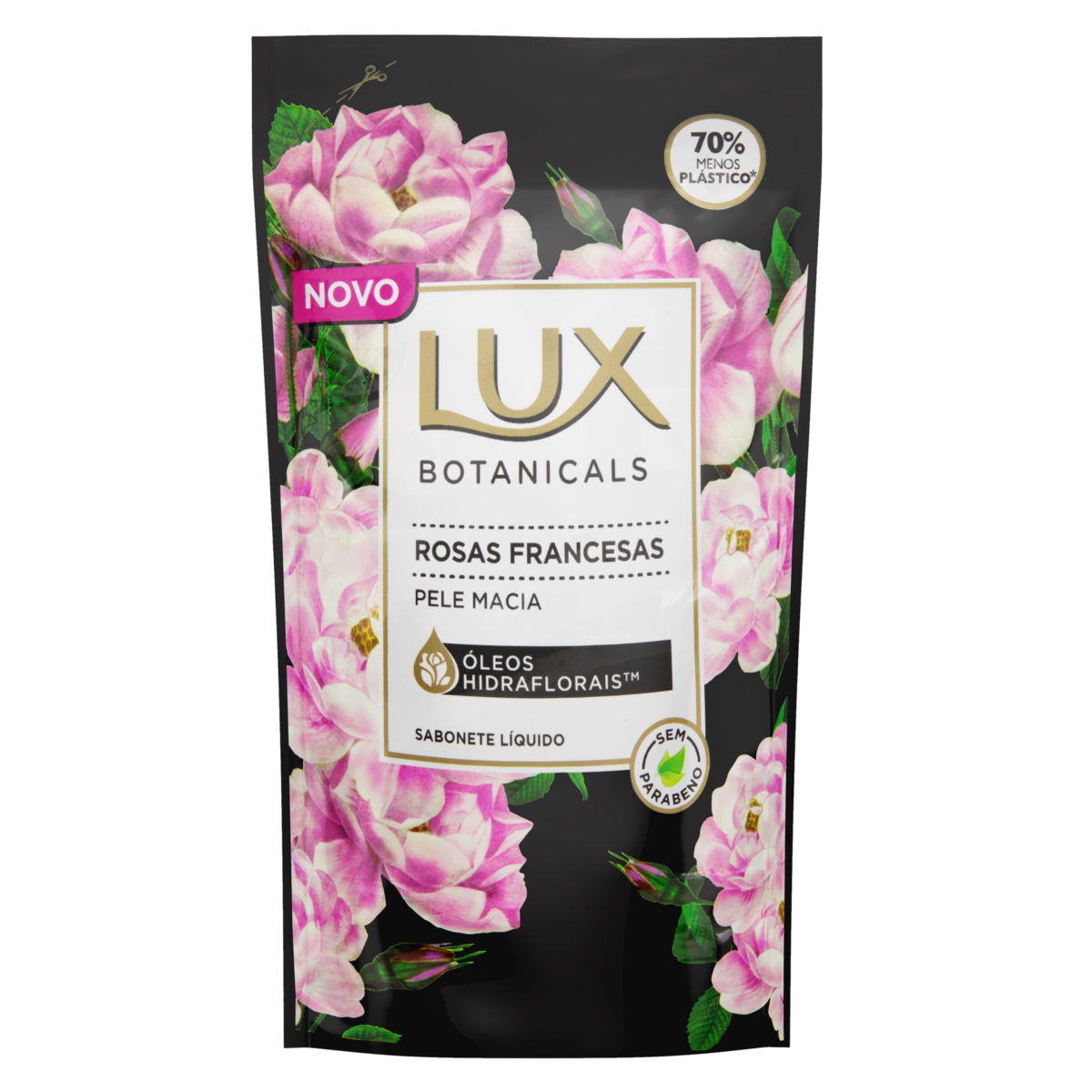 Sabonete L&iacute;quido Rosas Francesas Lux Botanicals Sach&ecirc; 200ml Refil